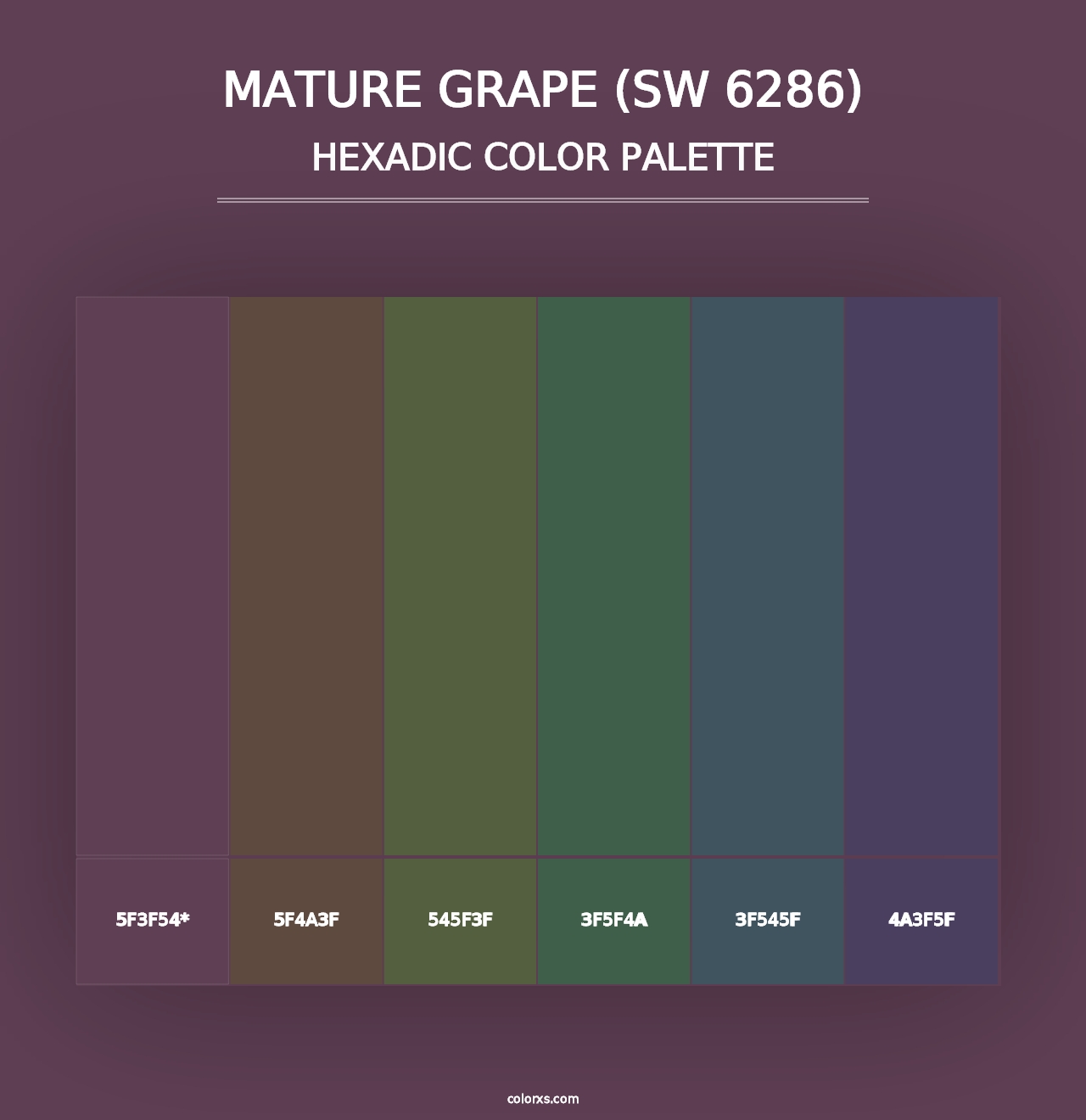 Mature Grape (SW 6286) - Hexadic Color Palette