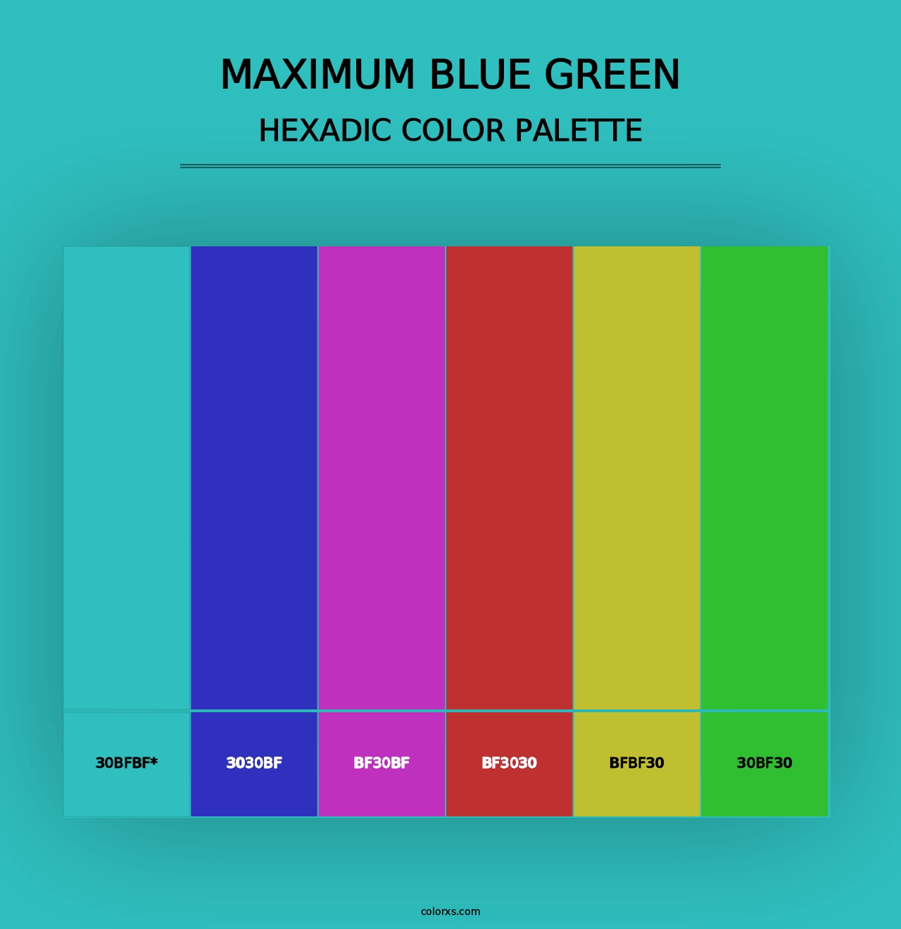 Maximum Blue Green - Hexadic Color Palette