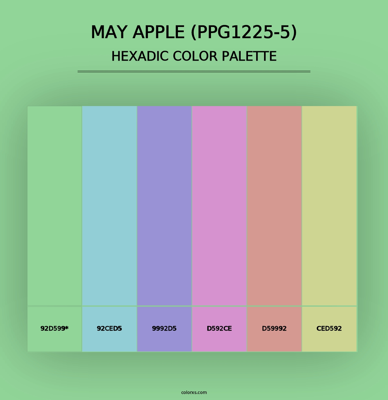 May Apple (PPG1225-5) - Hexadic Color Palette