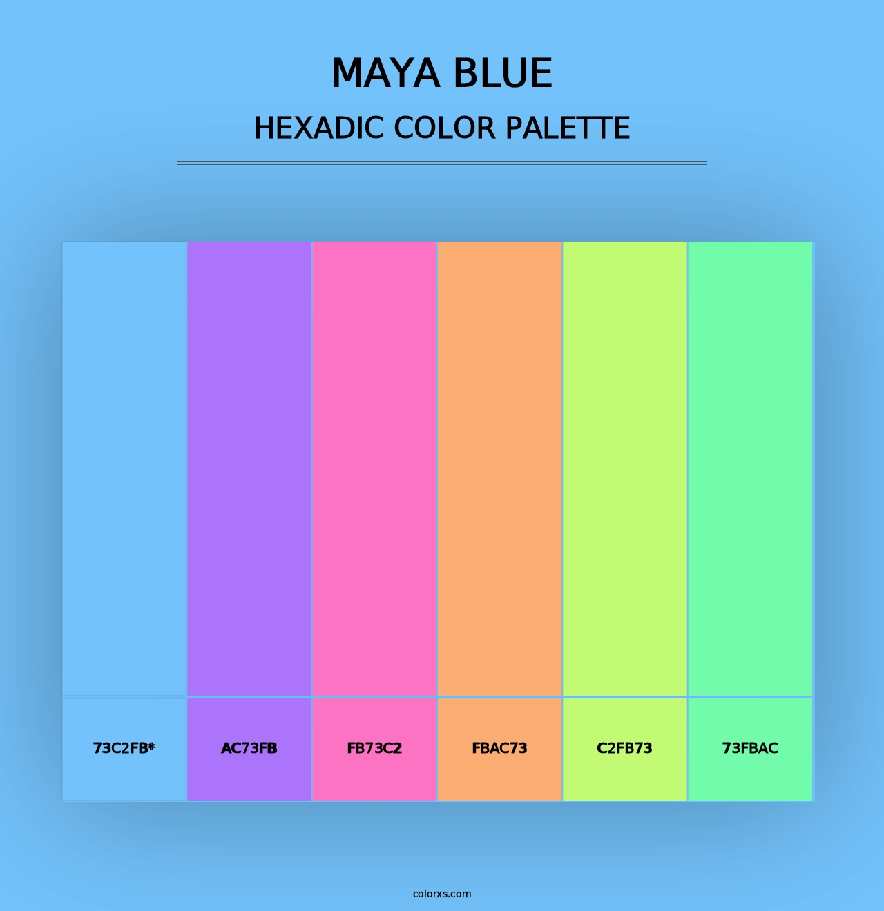 Maya Blue - Hexadic Color Palette