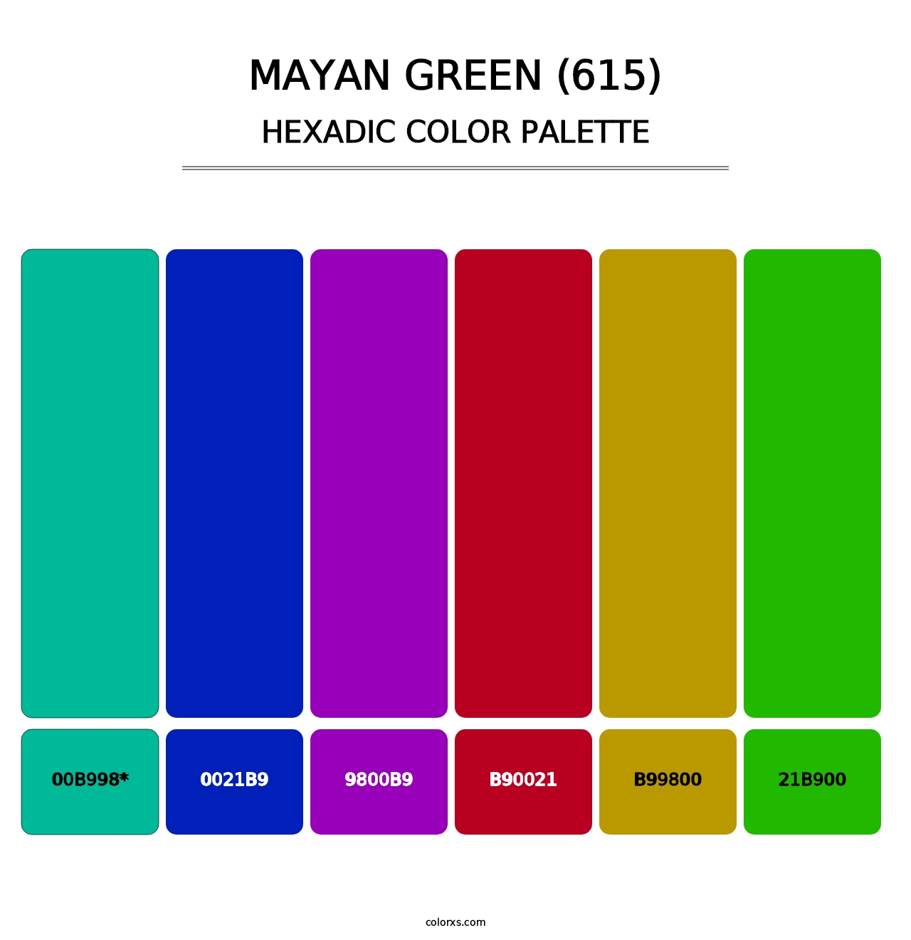 Mayan Green (615) - Hexadic Color Palette