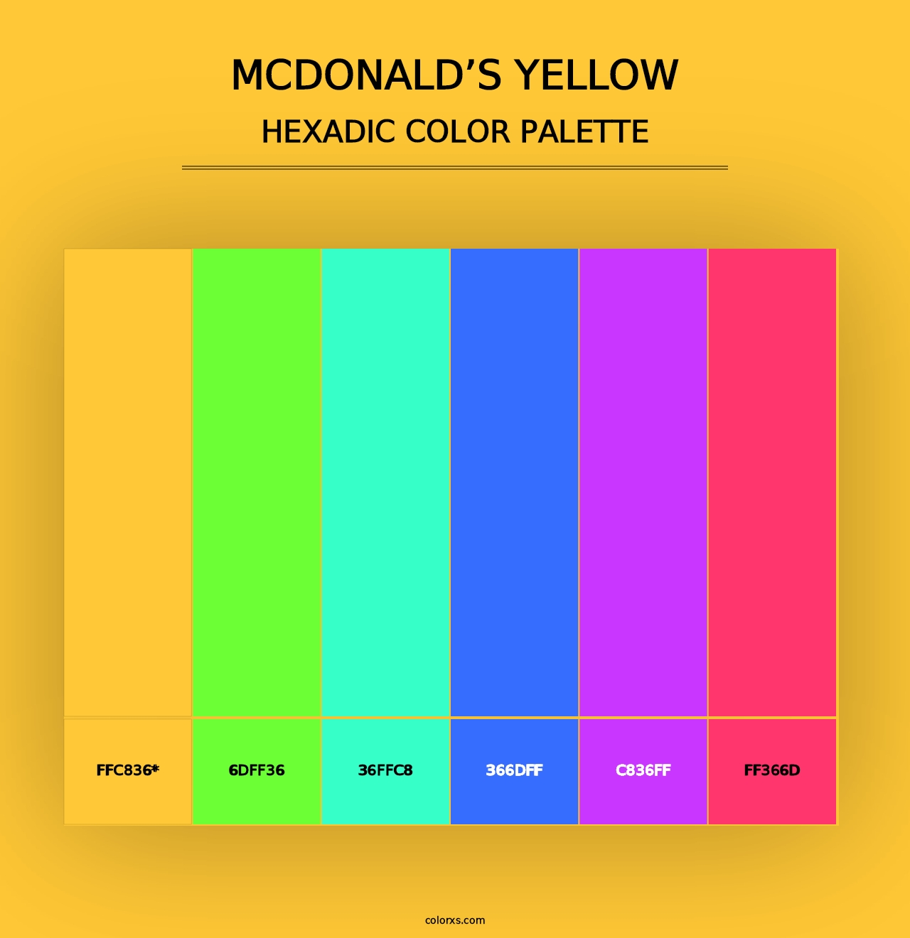 McDonald’s Yellow - Hexadic Color Palette