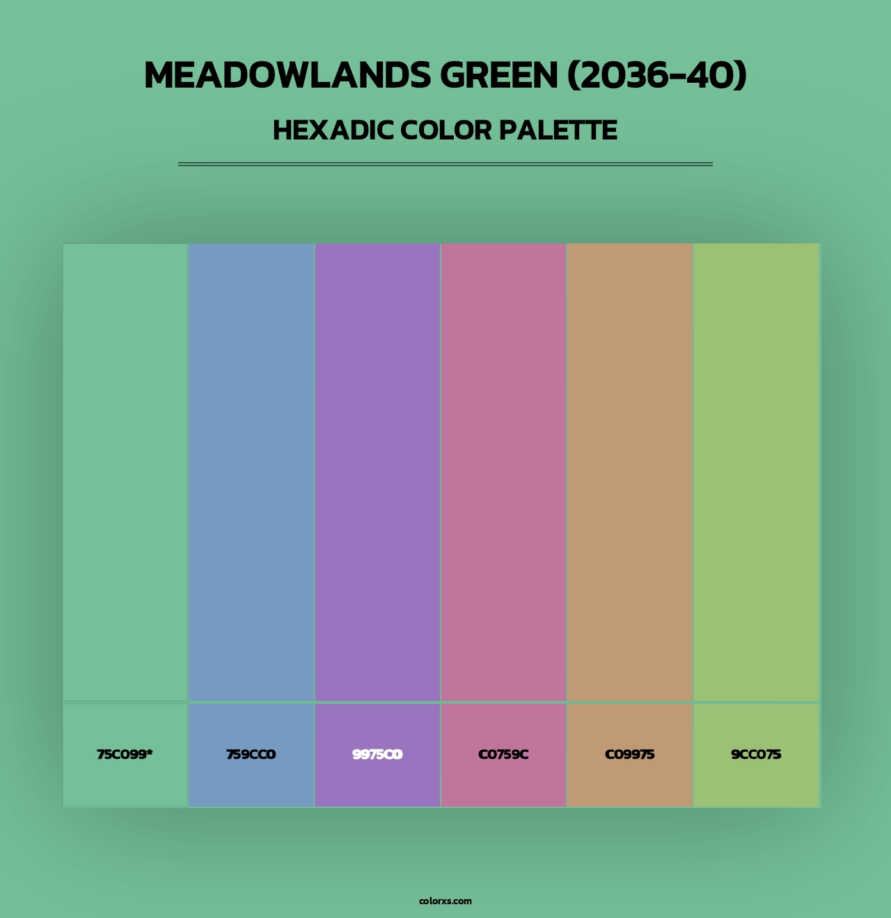 Meadowlands Green (2036-40) - Hexadic Color Palette