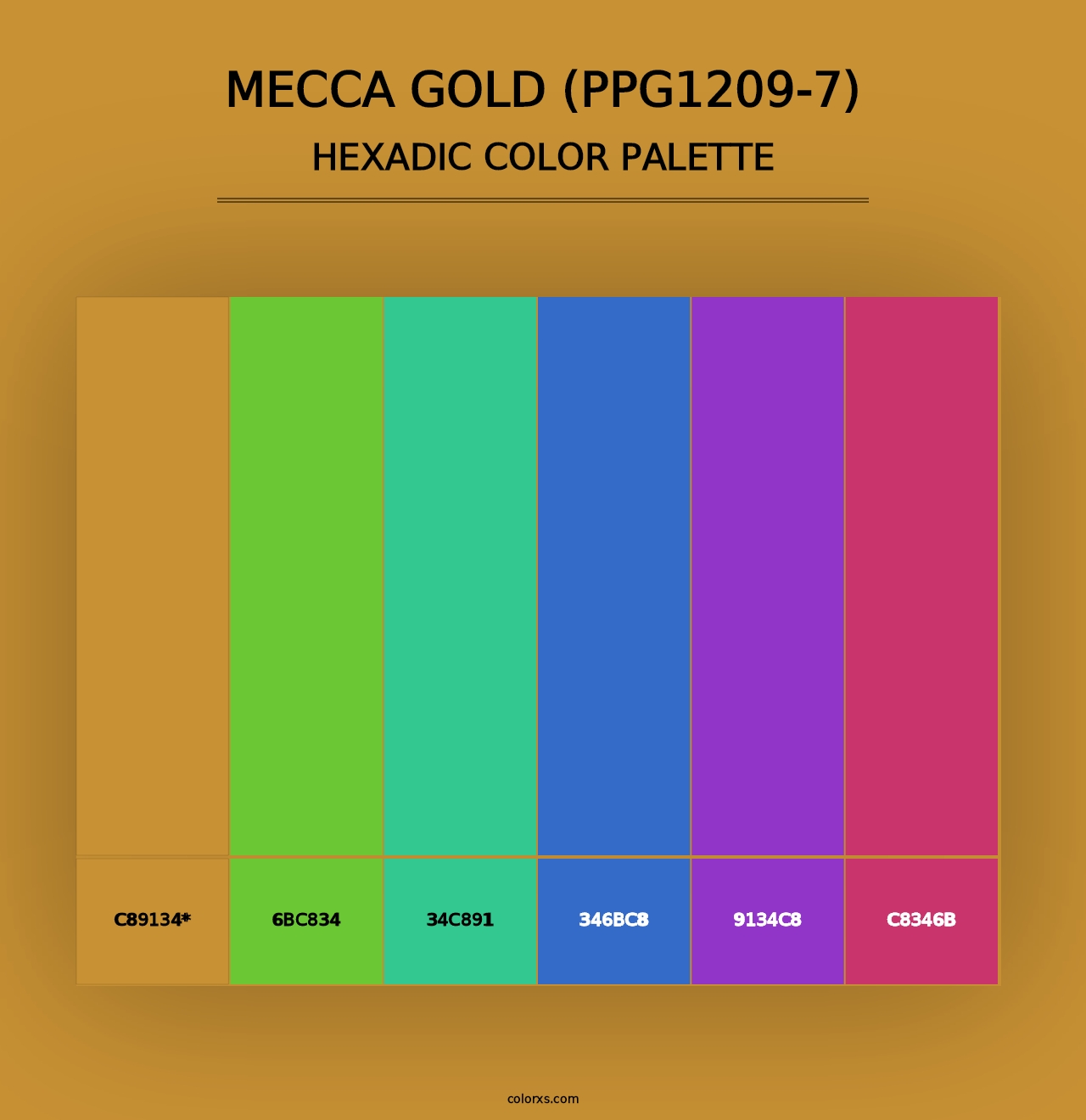 Mecca Gold (PPG1209-7) - Hexadic Color Palette