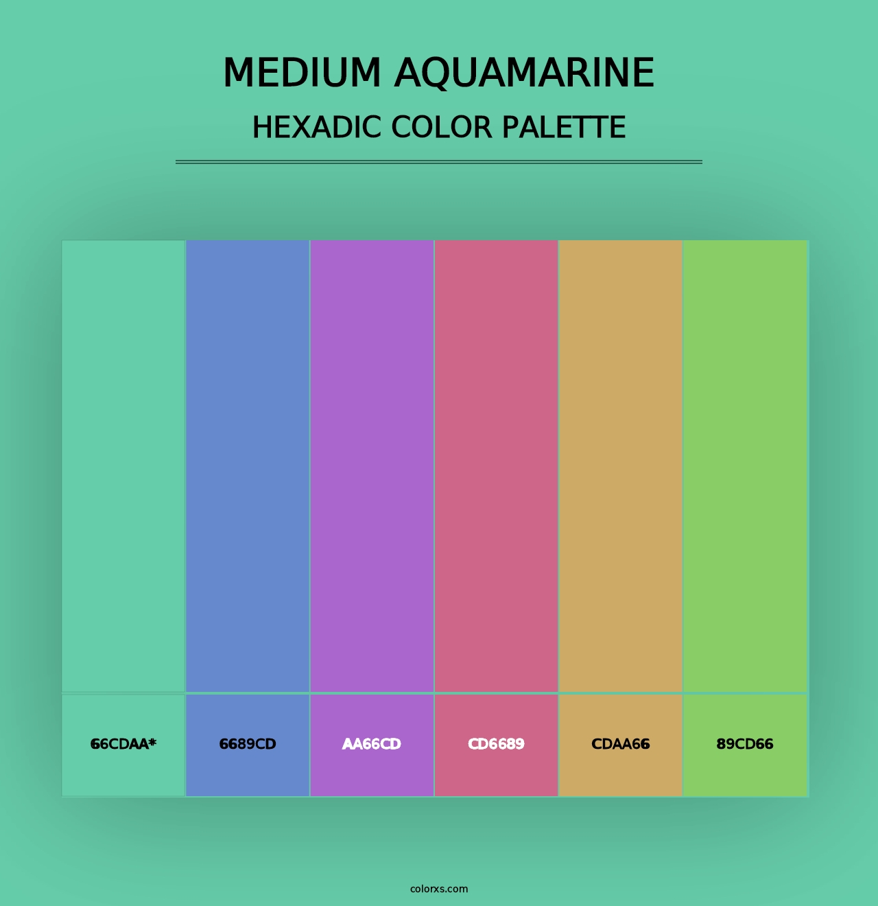 Medium Aquamarine - Hexadic Color Palette