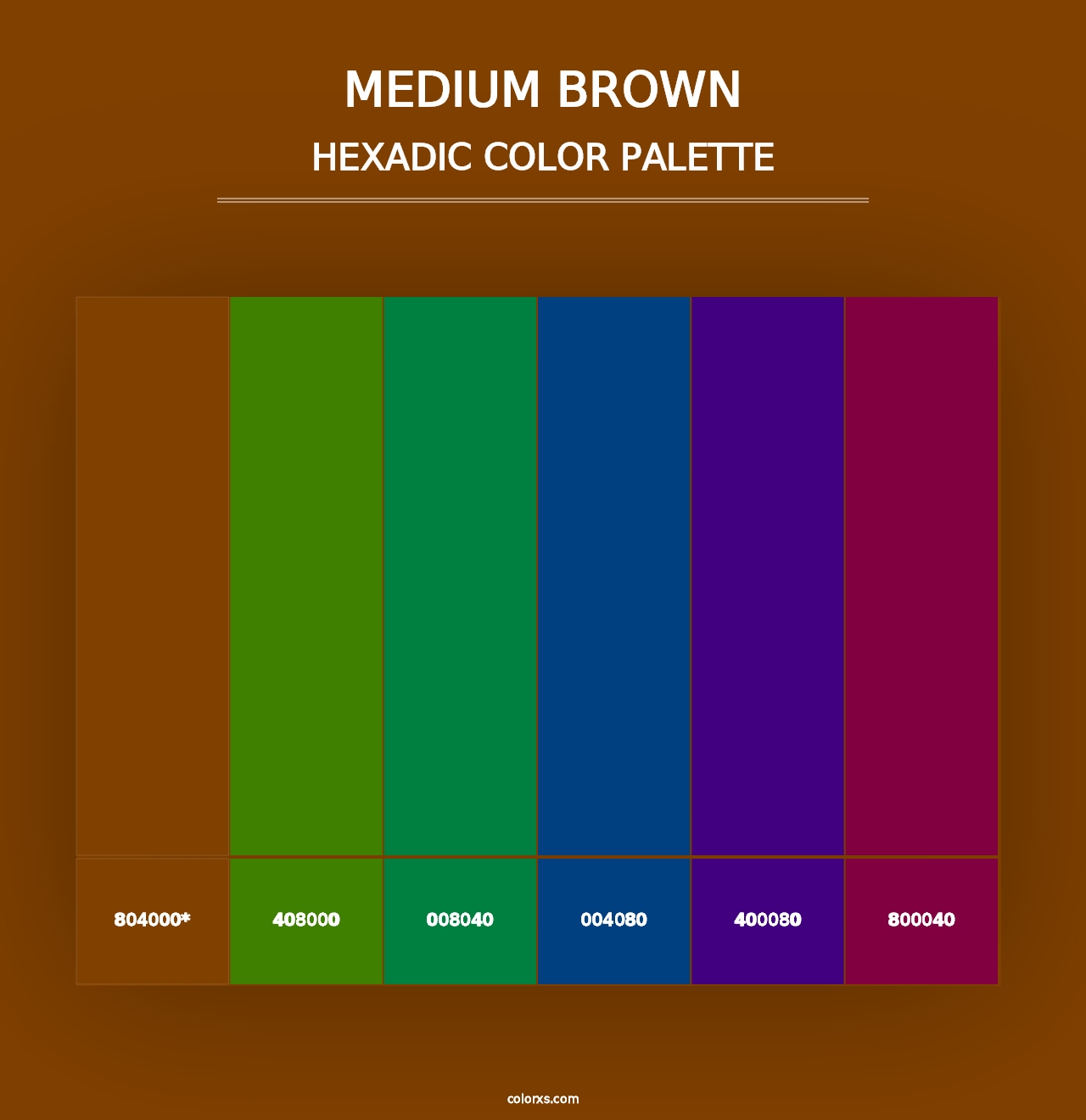 Medium Brown - Hexadic Color Palette