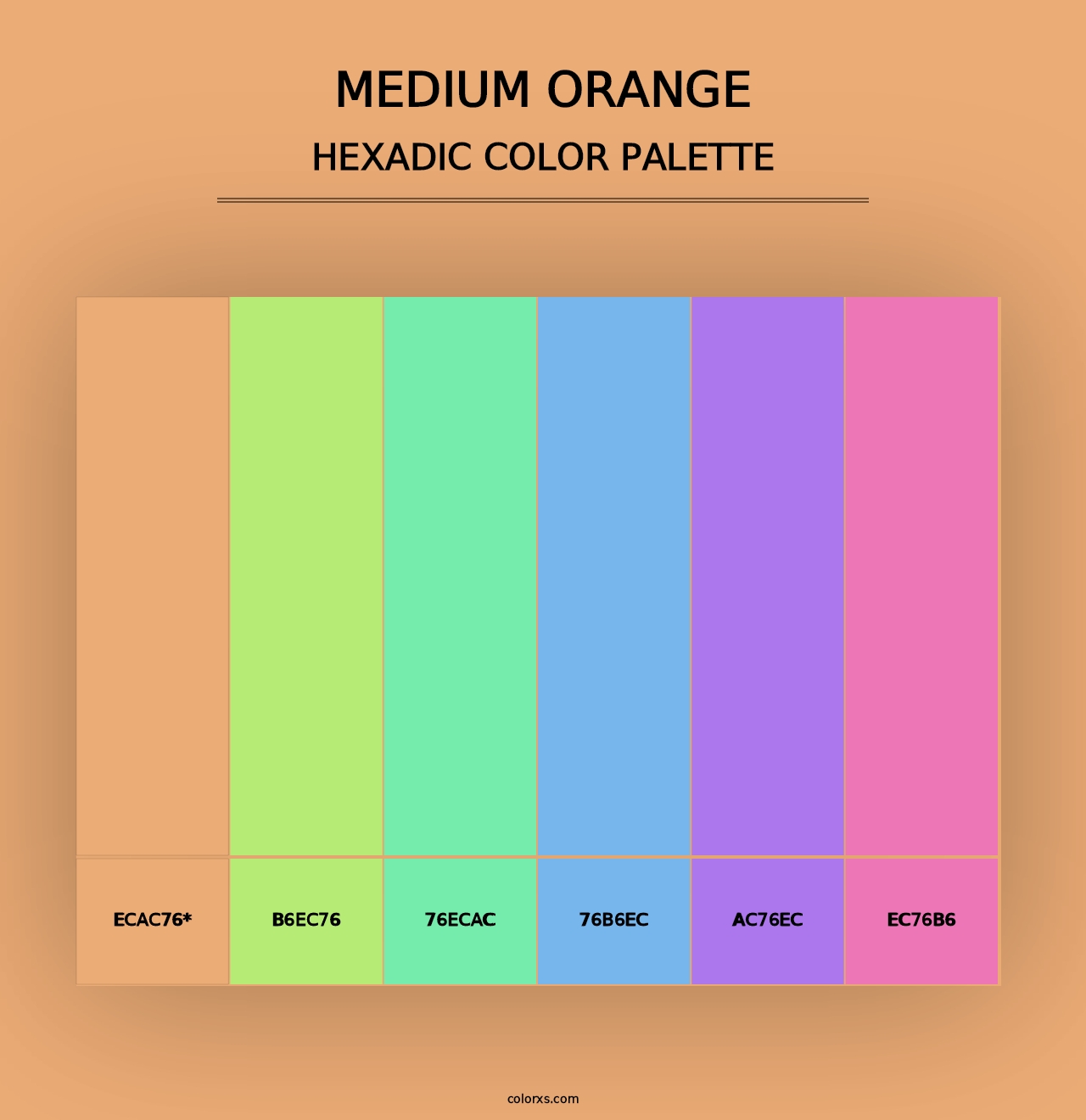 Medium Orange - Hexadic Color Palette