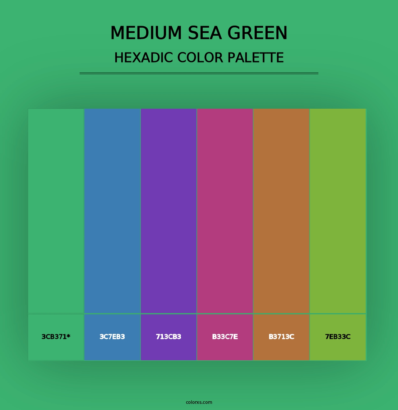 Medium Sea Green - Hexadic Color Palette