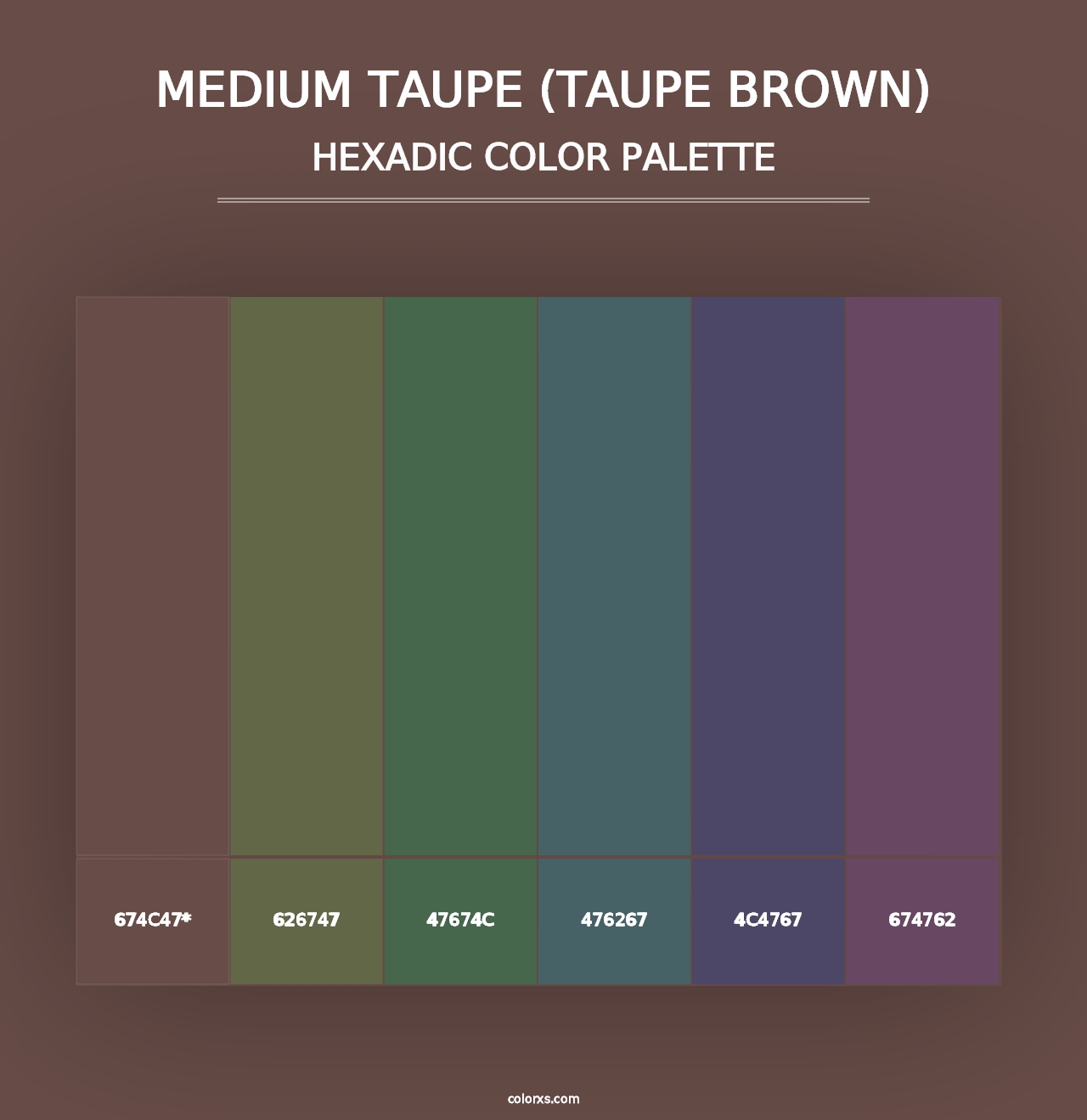 Medium Taupe (Taupe Brown) - Hexadic Color Palette