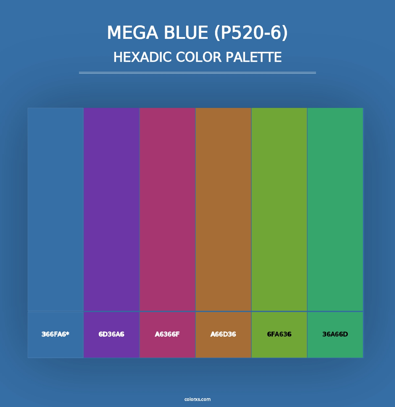 Mega Blue (P520-6) - Hexadic Color Palette