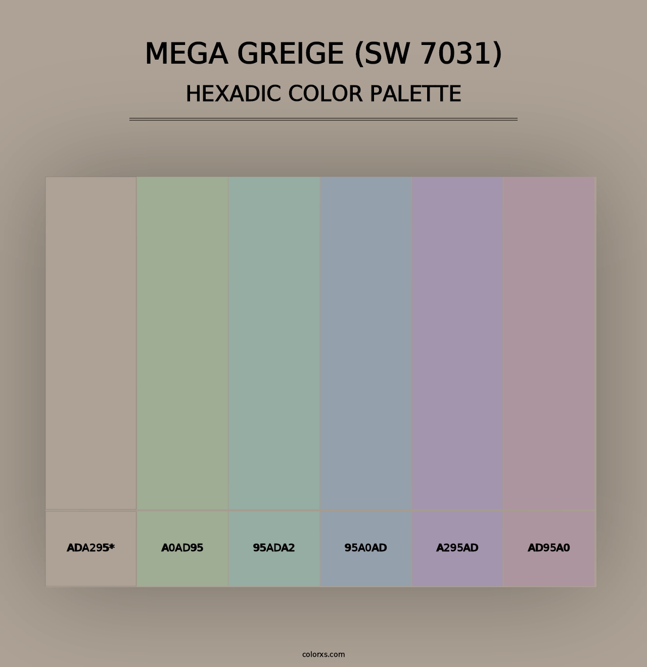 Mega Greige (SW 7031) - Hexadic Color Palette