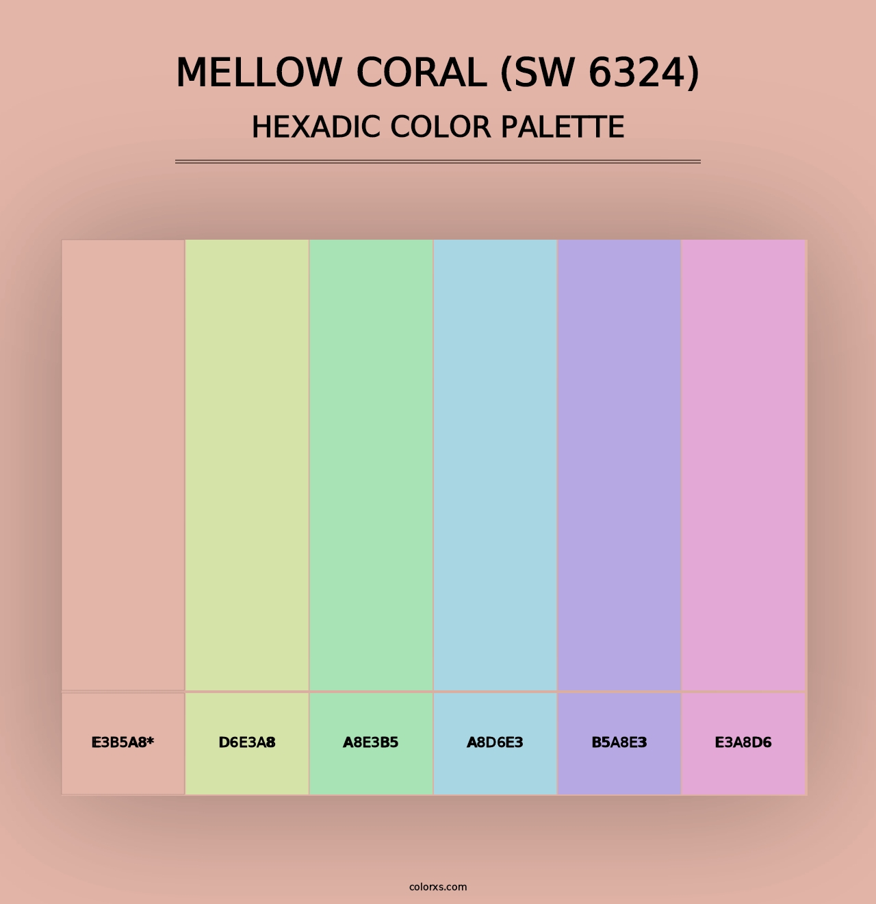 Mellow Coral (SW 6324) - Hexadic Color Palette