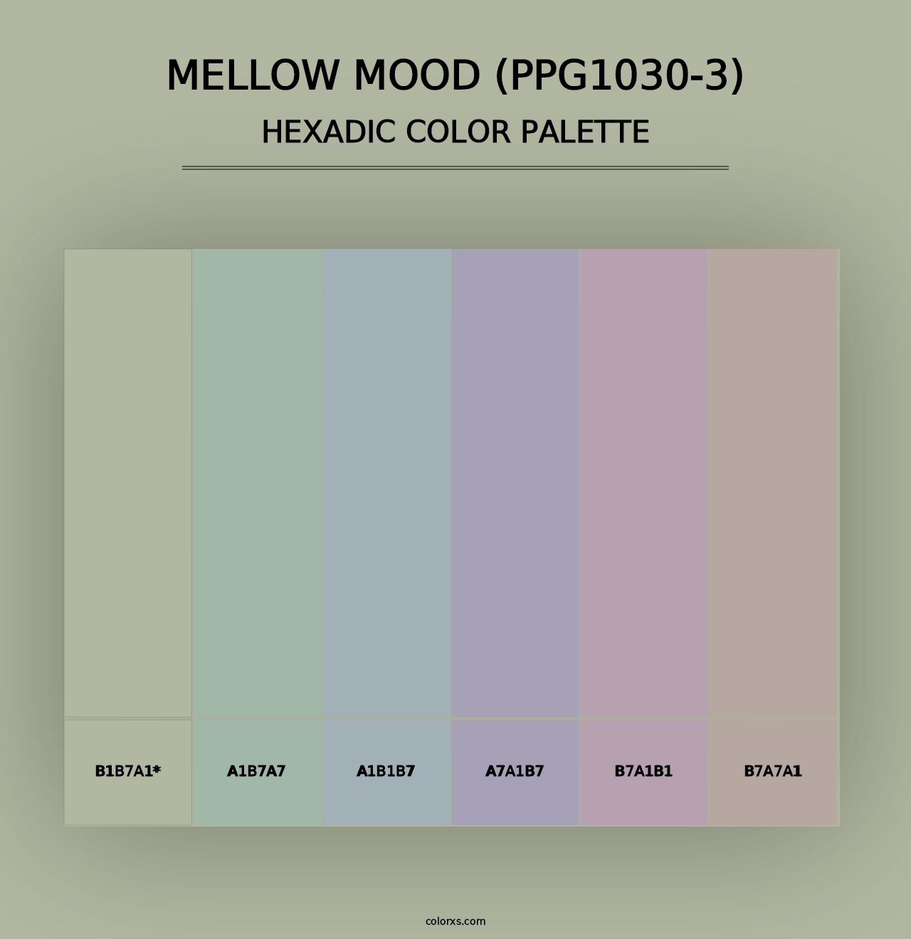 Mellow Mood (PPG1030-3) - Hexadic Color Palette