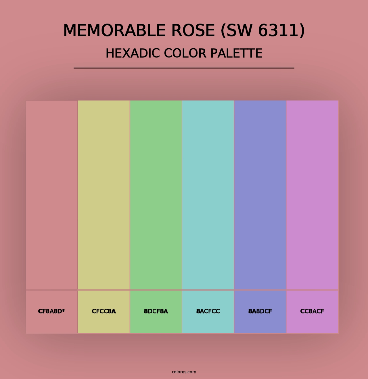 Memorable Rose (SW 6311) - Hexadic Color Palette