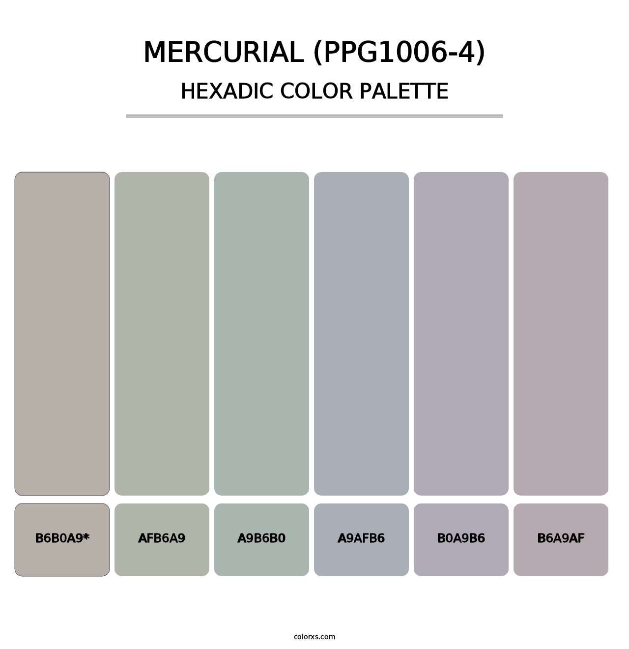 Mercurial (PPG1006-4) - Hexadic Color Palette