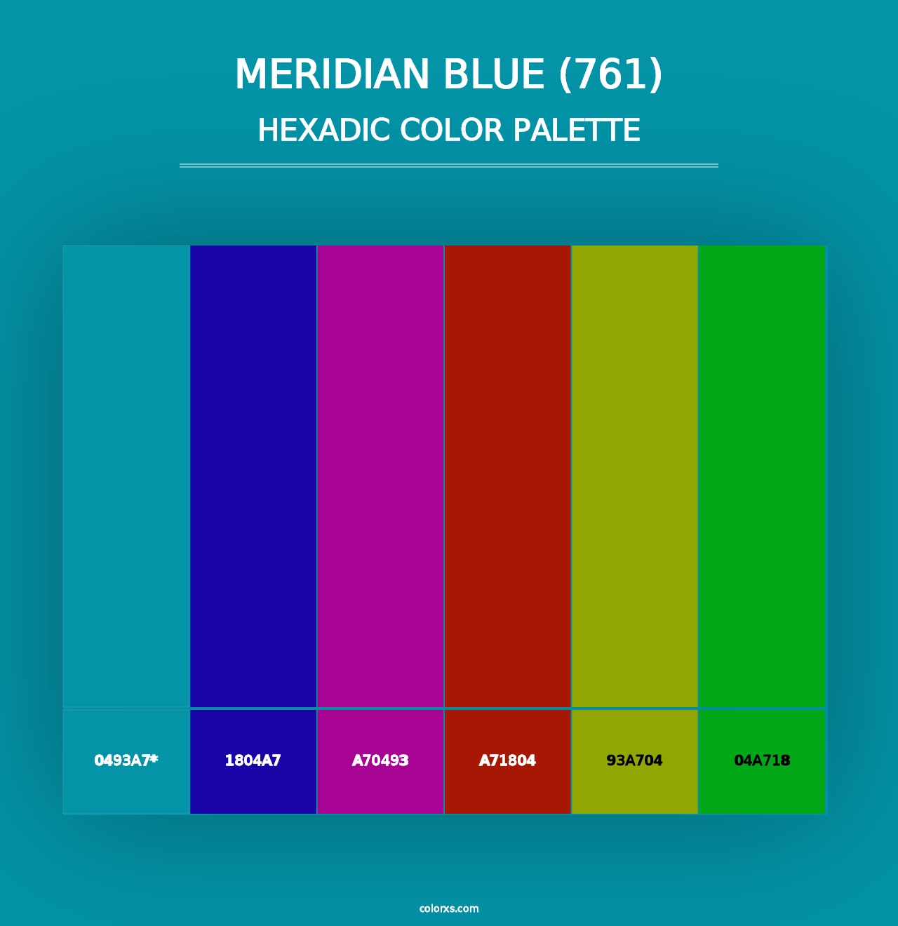 Meridian Blue (761) - Hexadic Color Palette