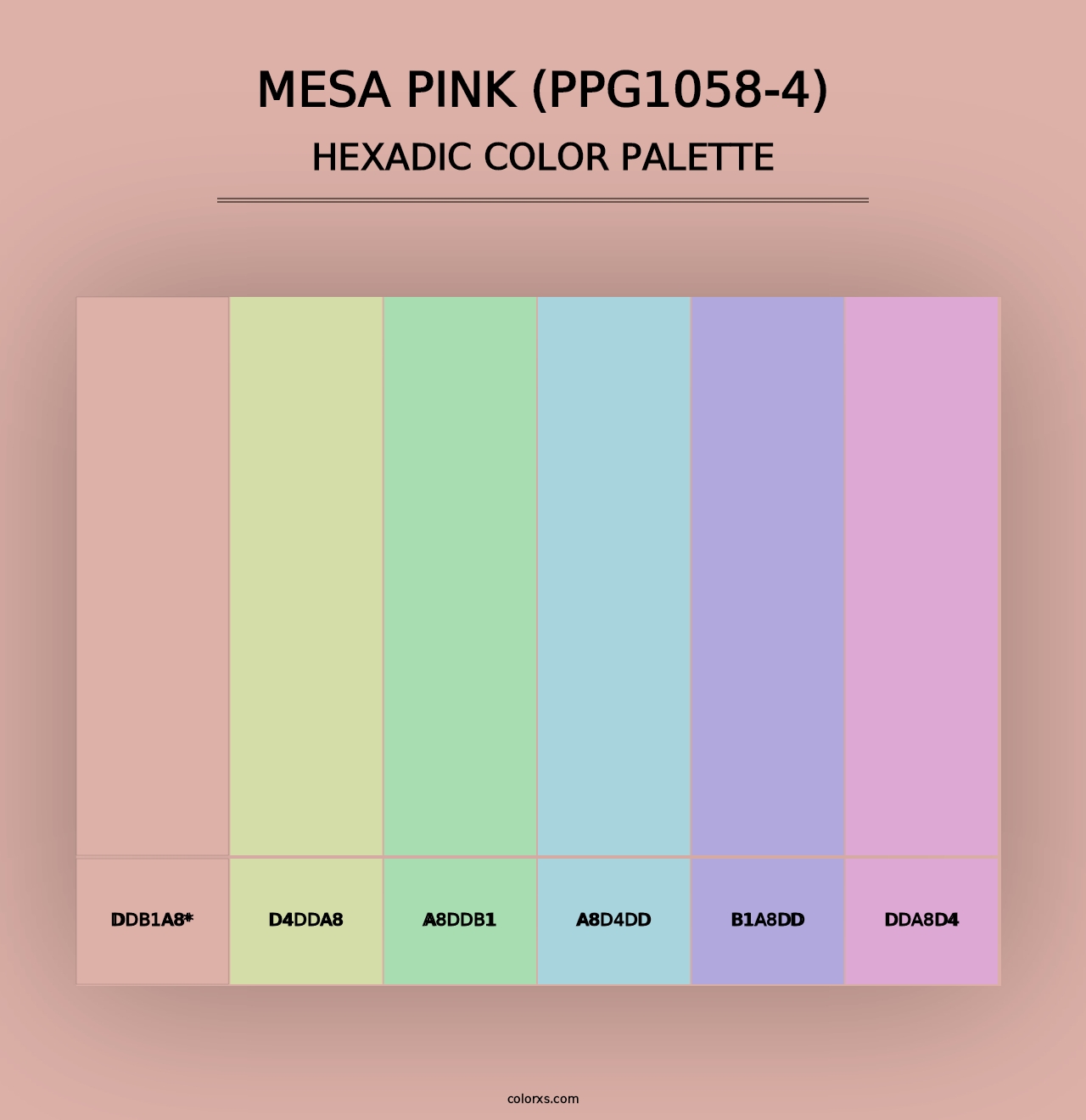 Mesa Pink (PPG1058-4) - Hexadic Color Palette