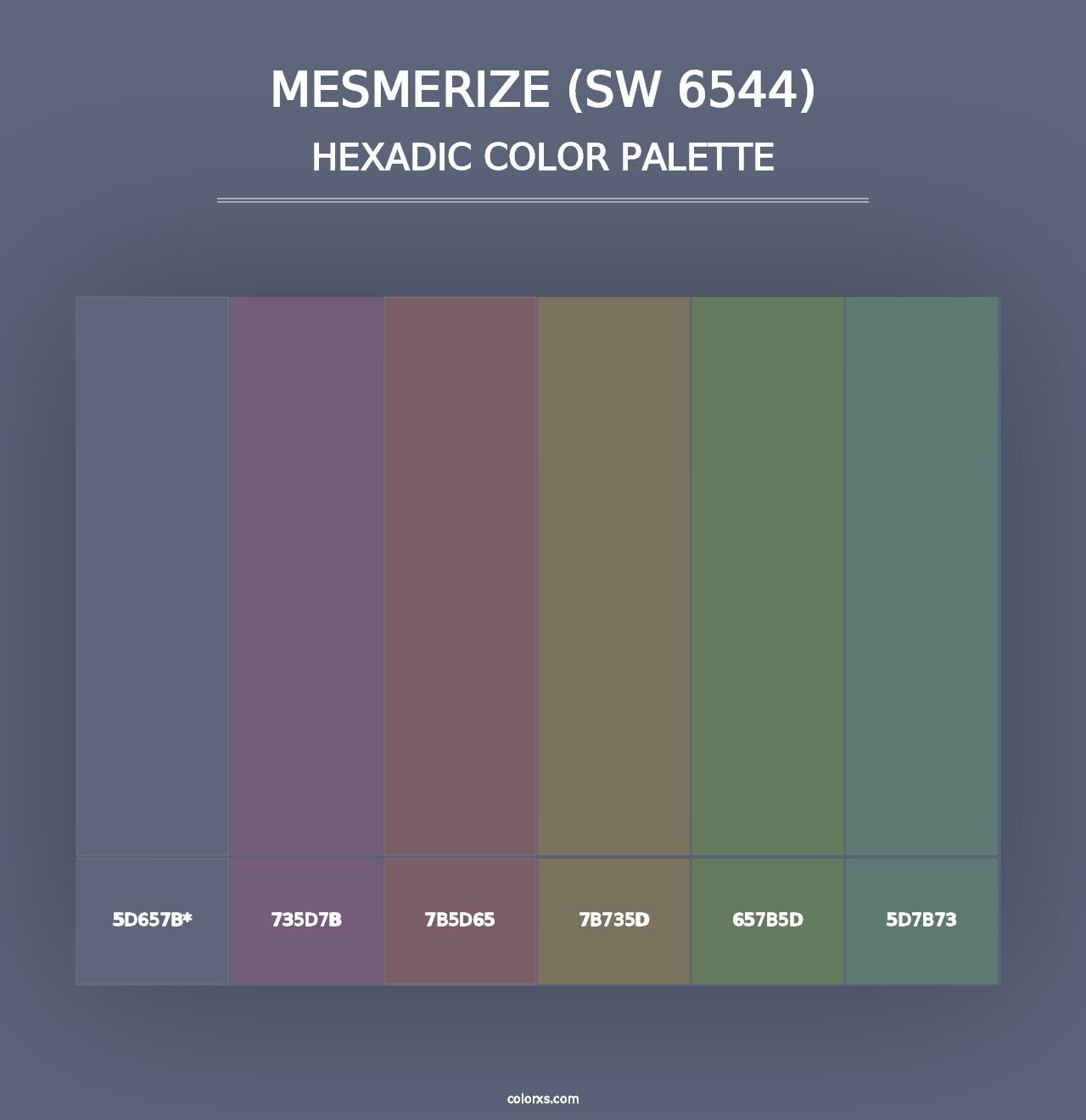 Mesmerize (SW 6544) - Hexadic Color Palette