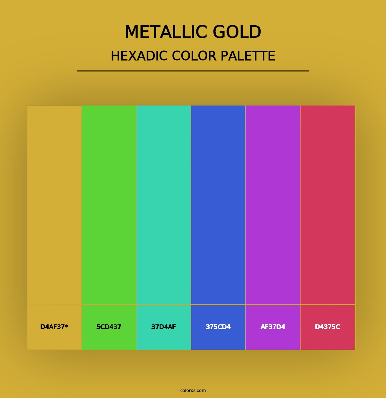 Metallic Gold - Hexadic Color Palette