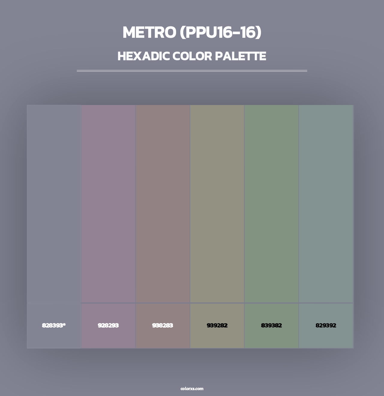 Metro (PPU16-16) - Hexadic Color Palette