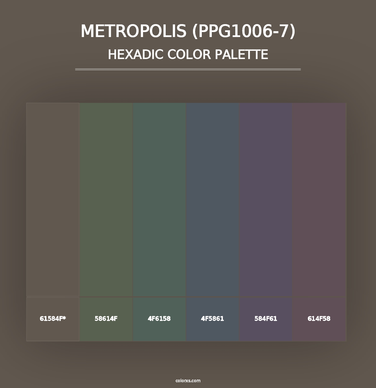 Metropolis (PPG1006-7) - Hexadic Color Palette