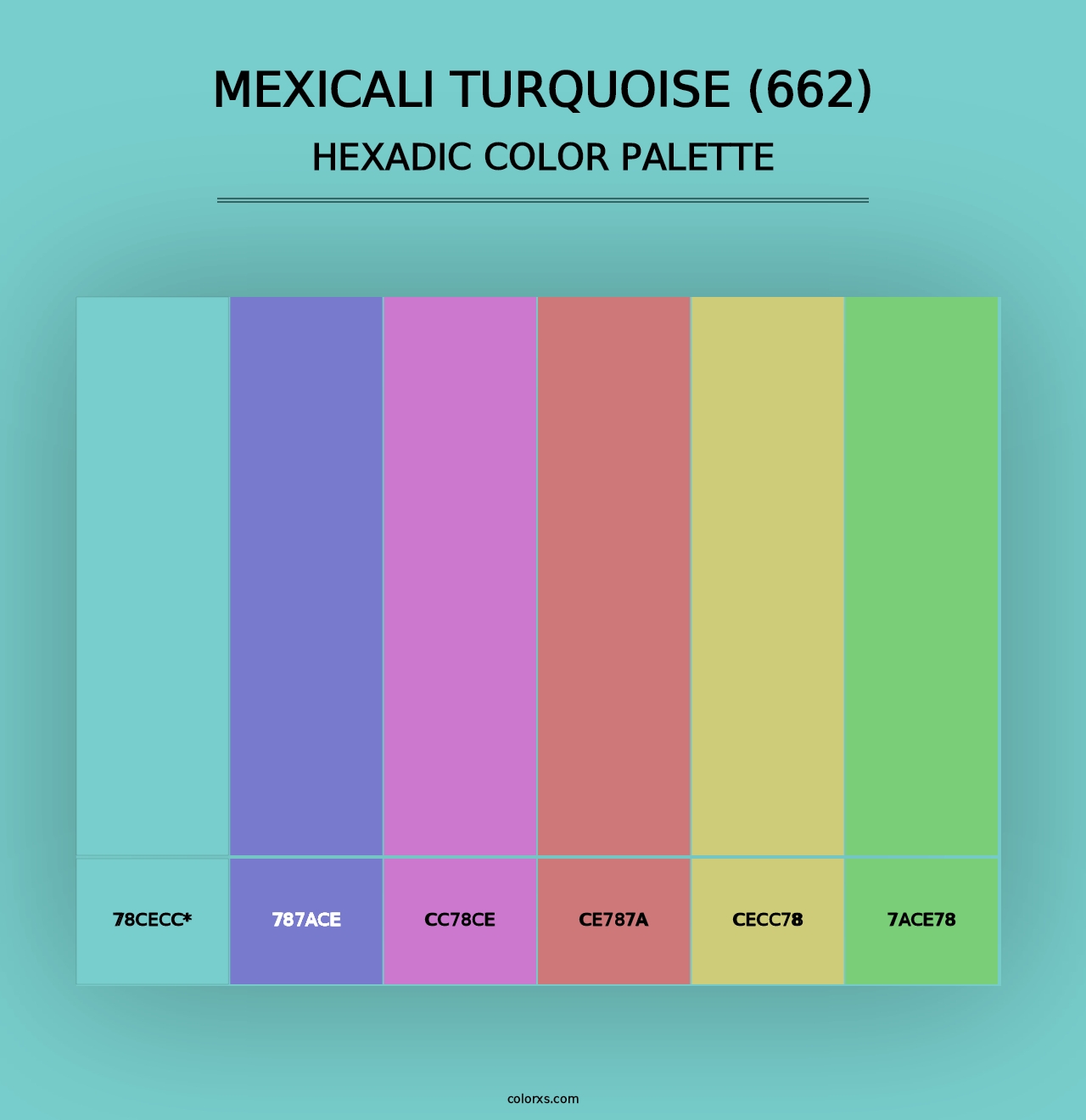 Mexicali Turquoise (662) - Hexadic Color Palette