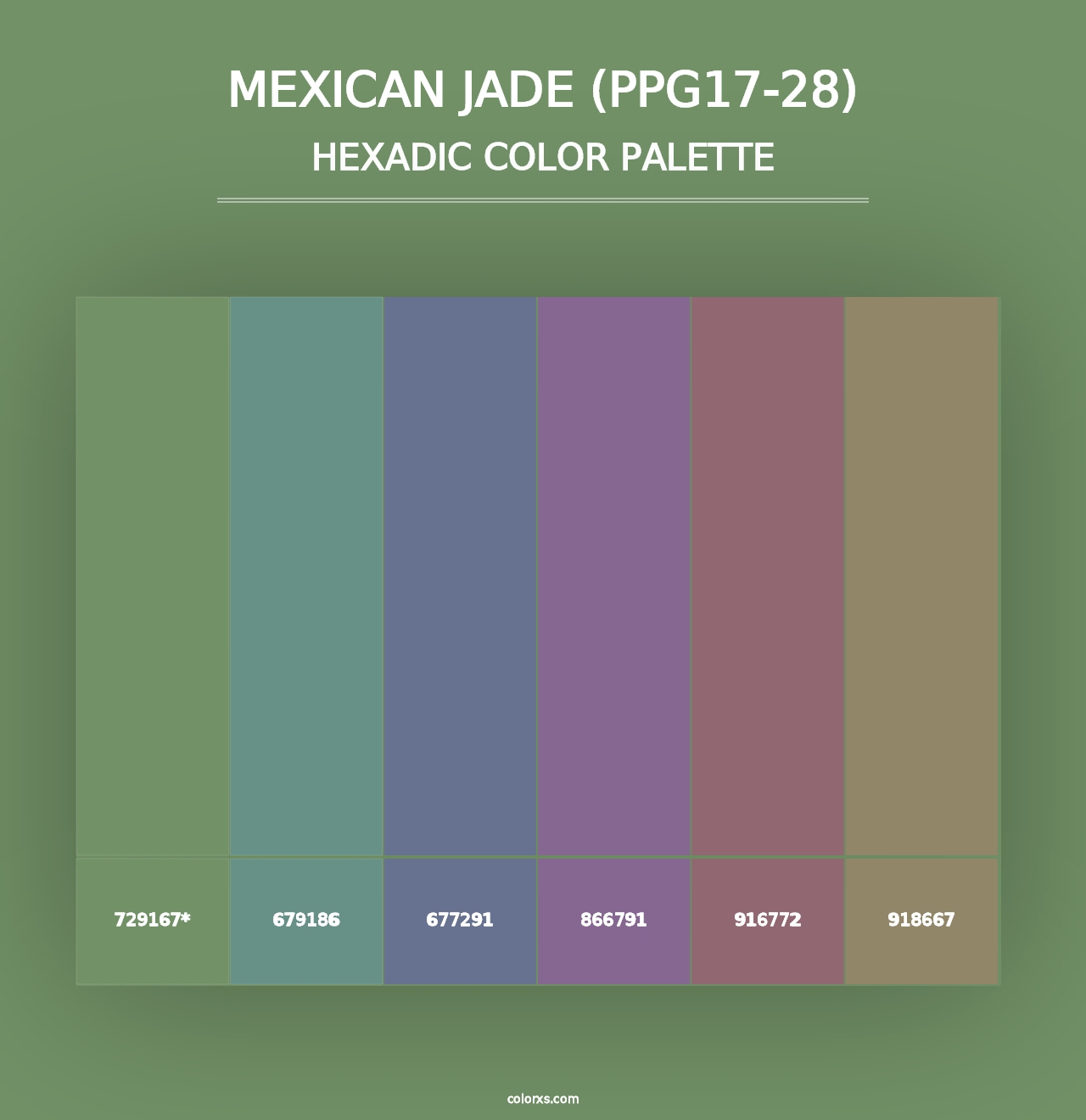 Mexican Jade (PPG17-28) - Hexadic Color Palette