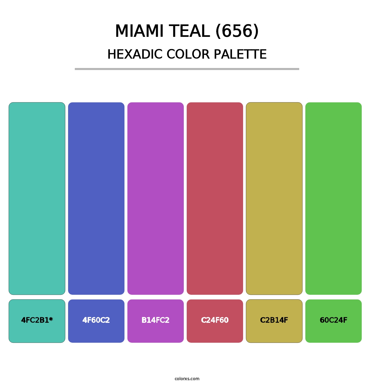 Miami Teal (656) - Hexadic Color Palette