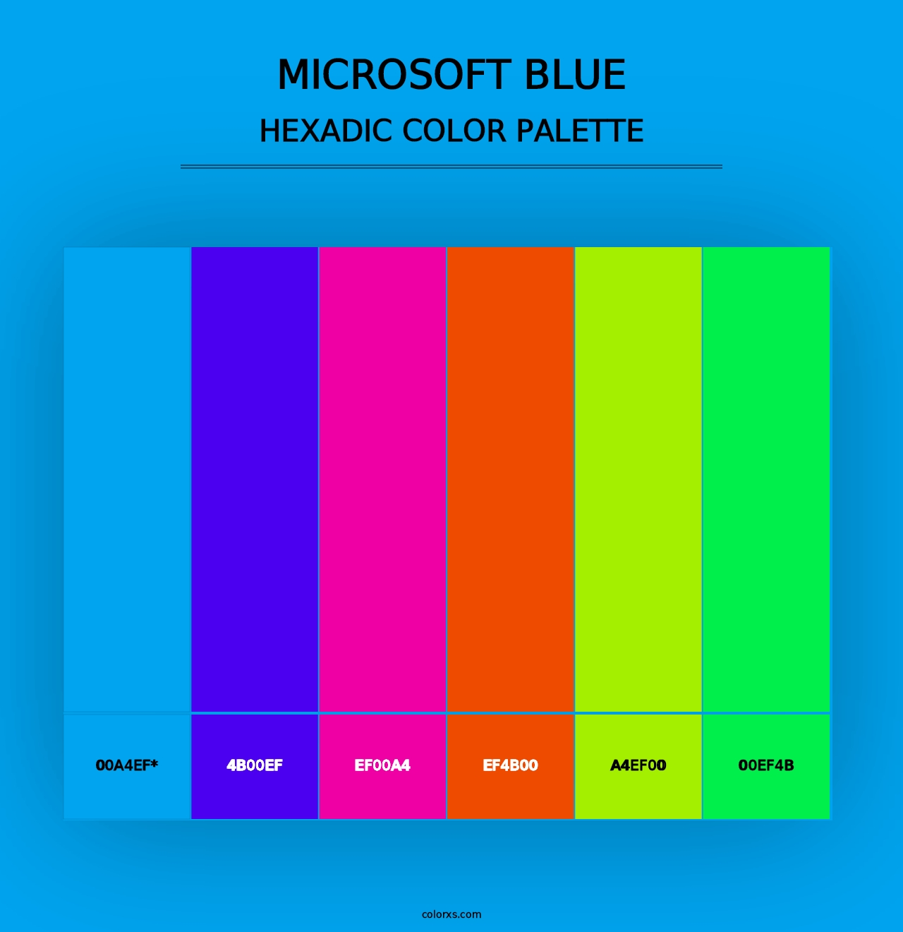 Microsoft Blue - Hexadic Color Palette