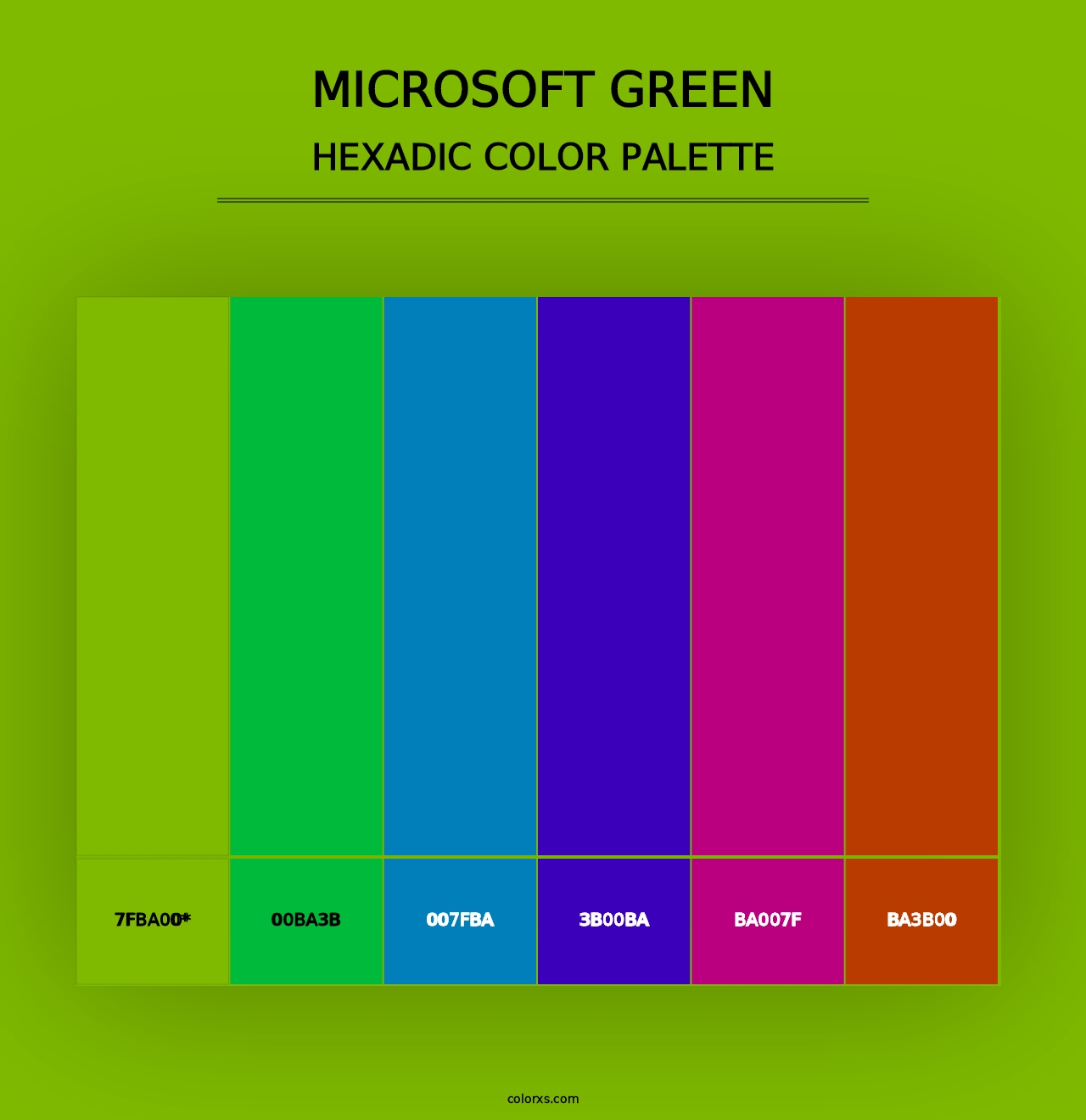 Microsoft Green - Hexadic Color Palette