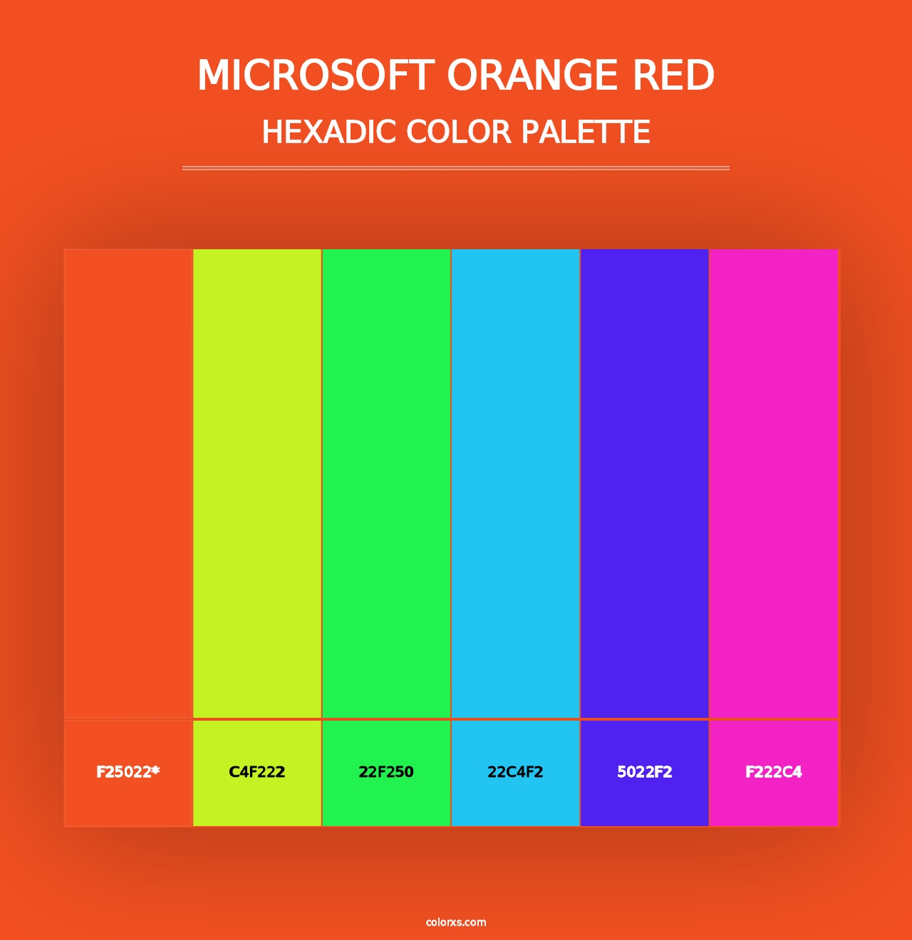 Microsoft Orange Red - Hexadic Color Palette