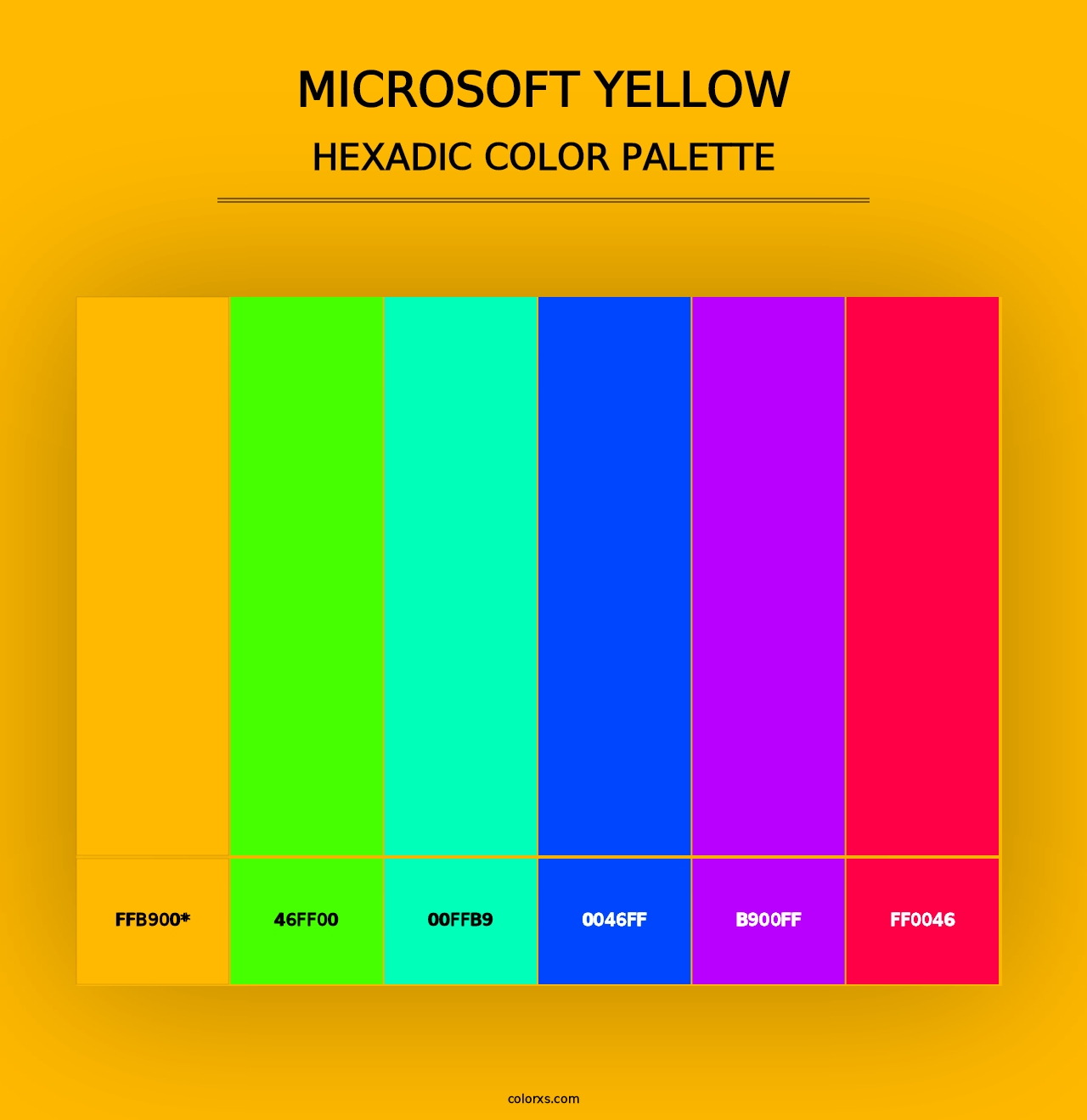 Microsoft Yellow - Hexadic Color Palette