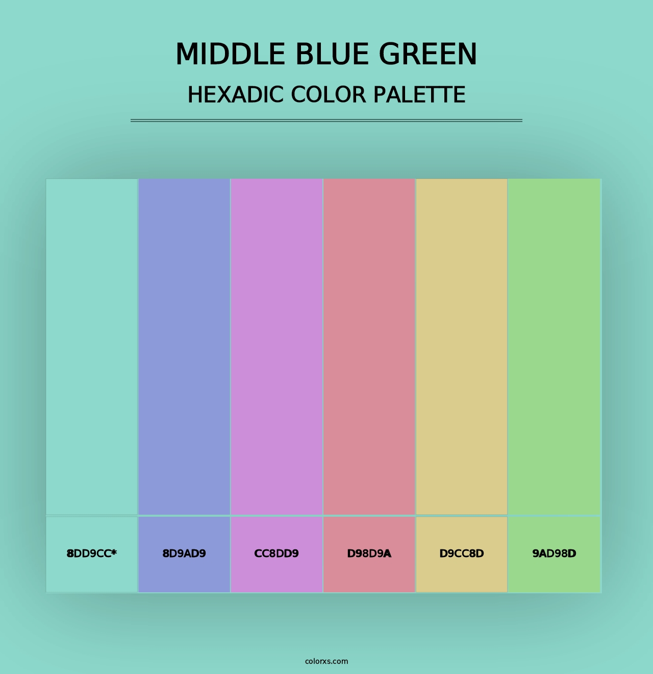 Middle Blue Green - Hexadic Color Palette