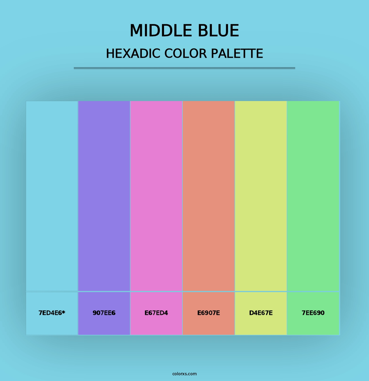 Middle Blue - Hexadic Color Palette