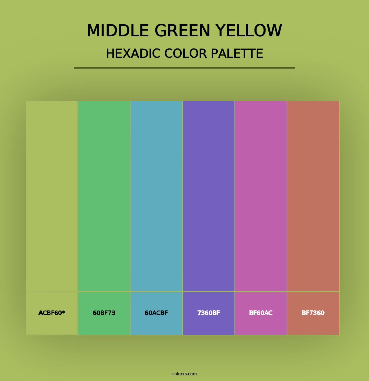 Middle Green Yellow - Hexadic Color Palette