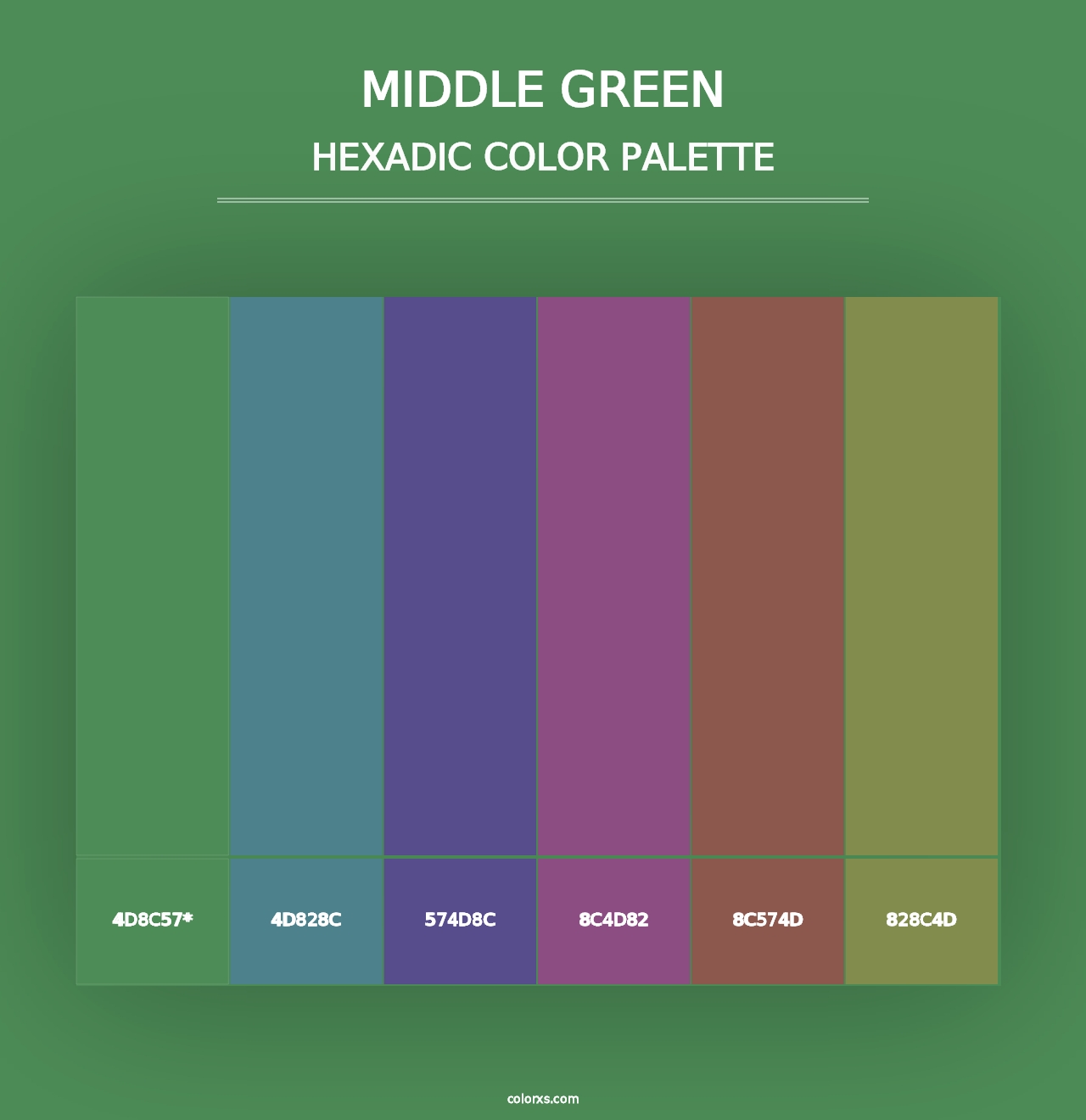 Middle Green - Hexadic Color Palette