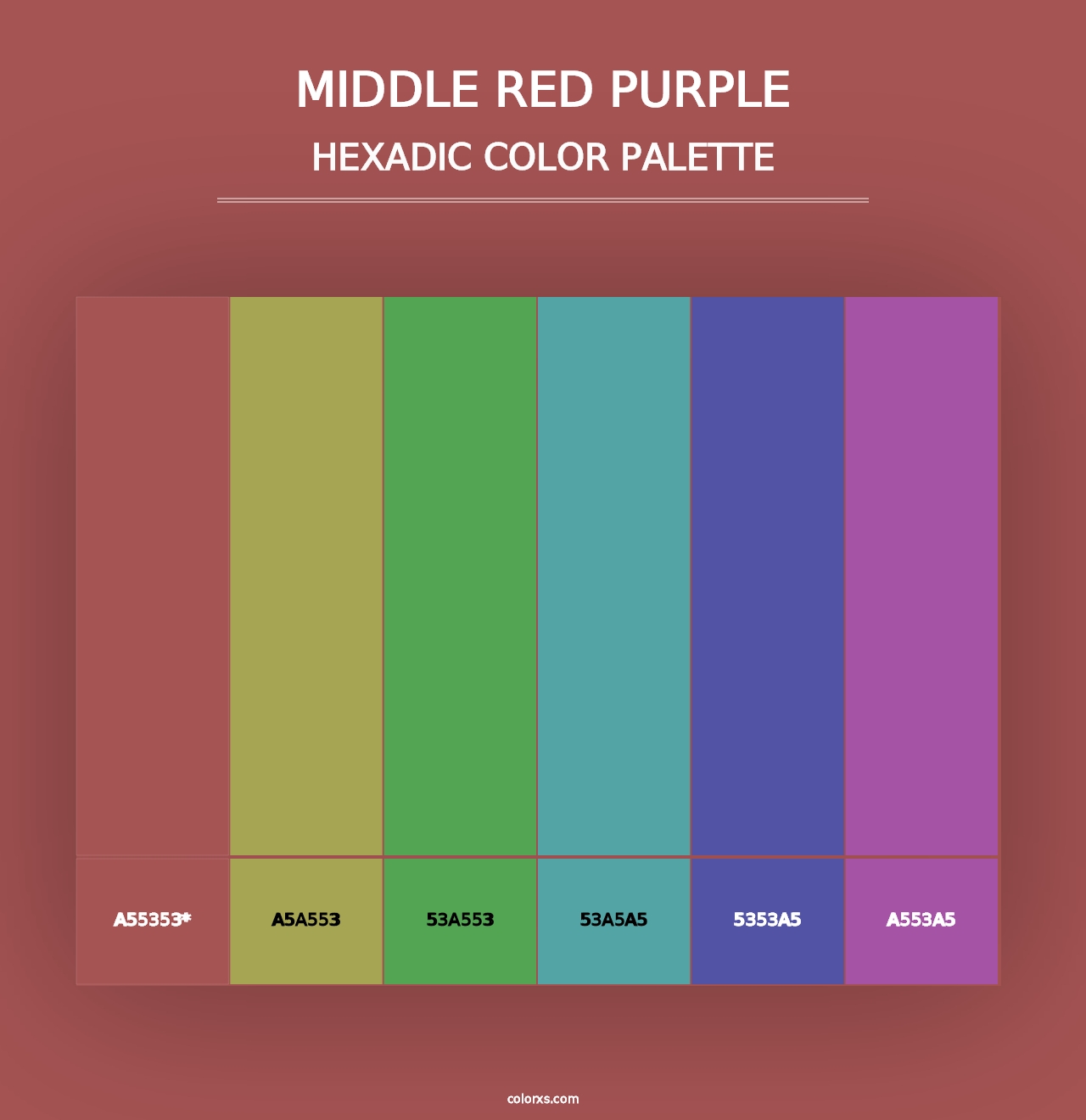 Middle Red Purple - Hexadic Color Palette