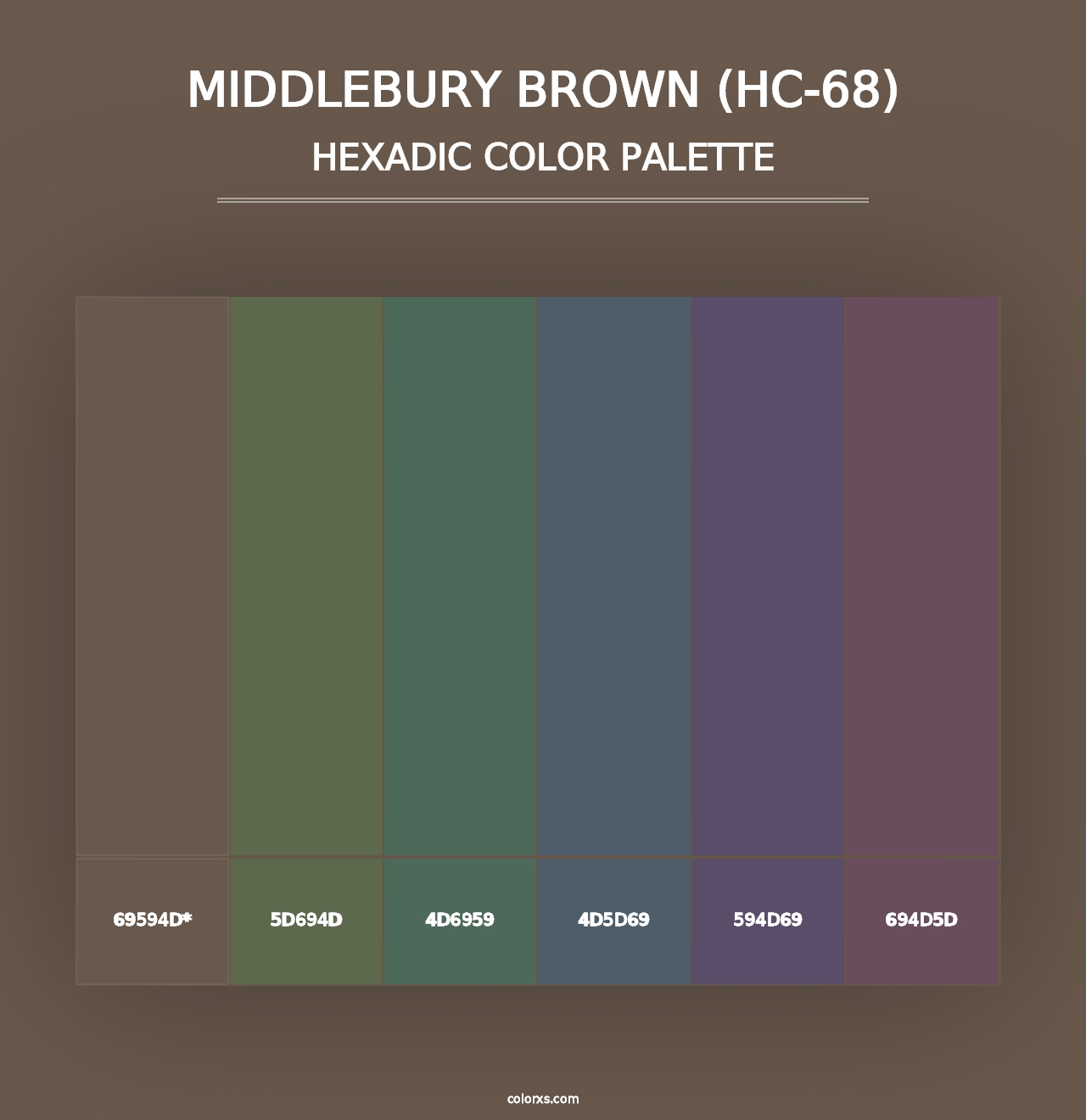 Middlebury Brown (HC-68) - Hexadic Color Palette