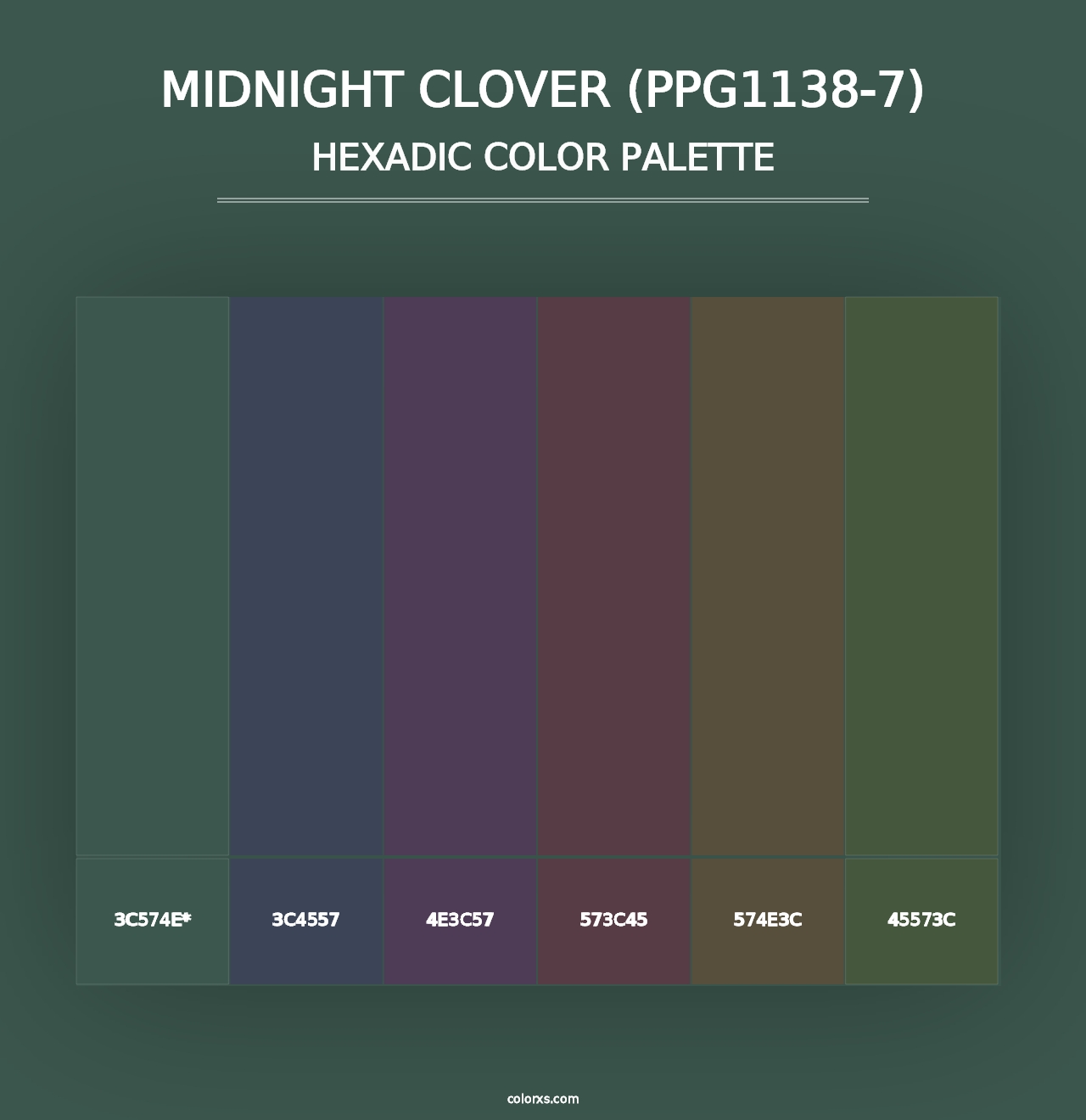 Midnight Clover (PPG1138-7) - Hexadic Color Palette