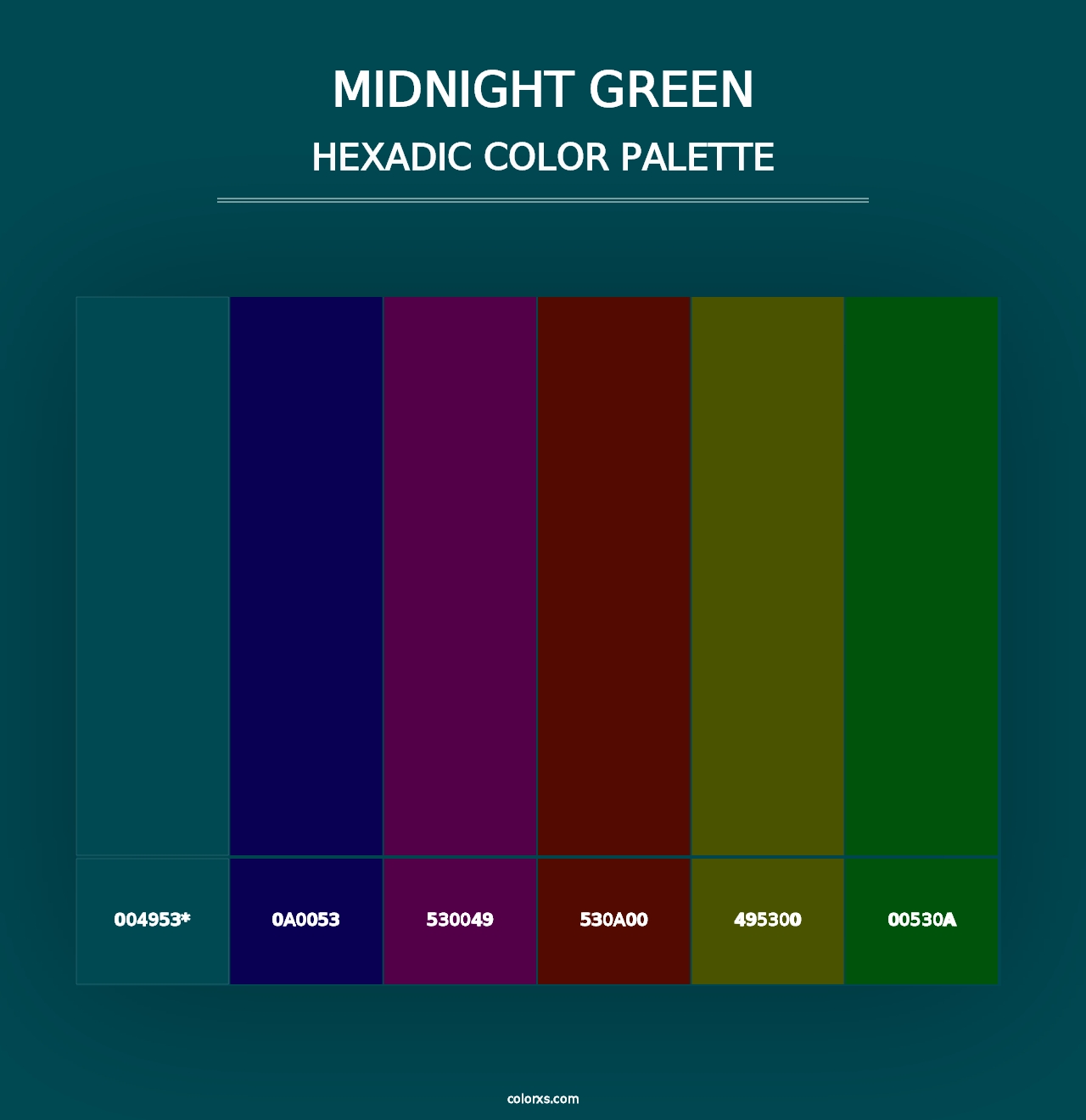 Midnight Green - Hexadic Color Palette