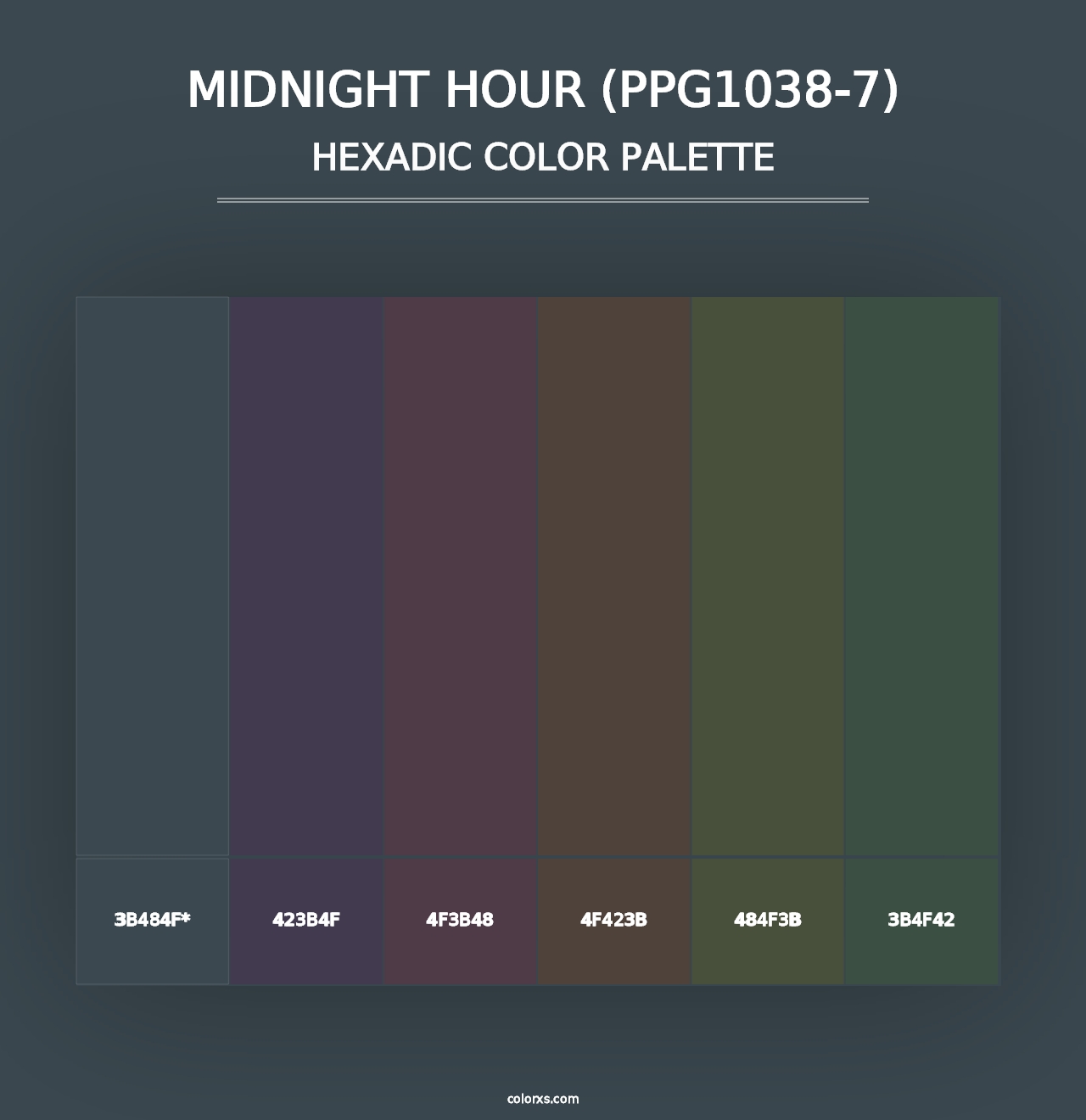 Midnight Hour (PPG1038-7) - Hexadic Color Palette