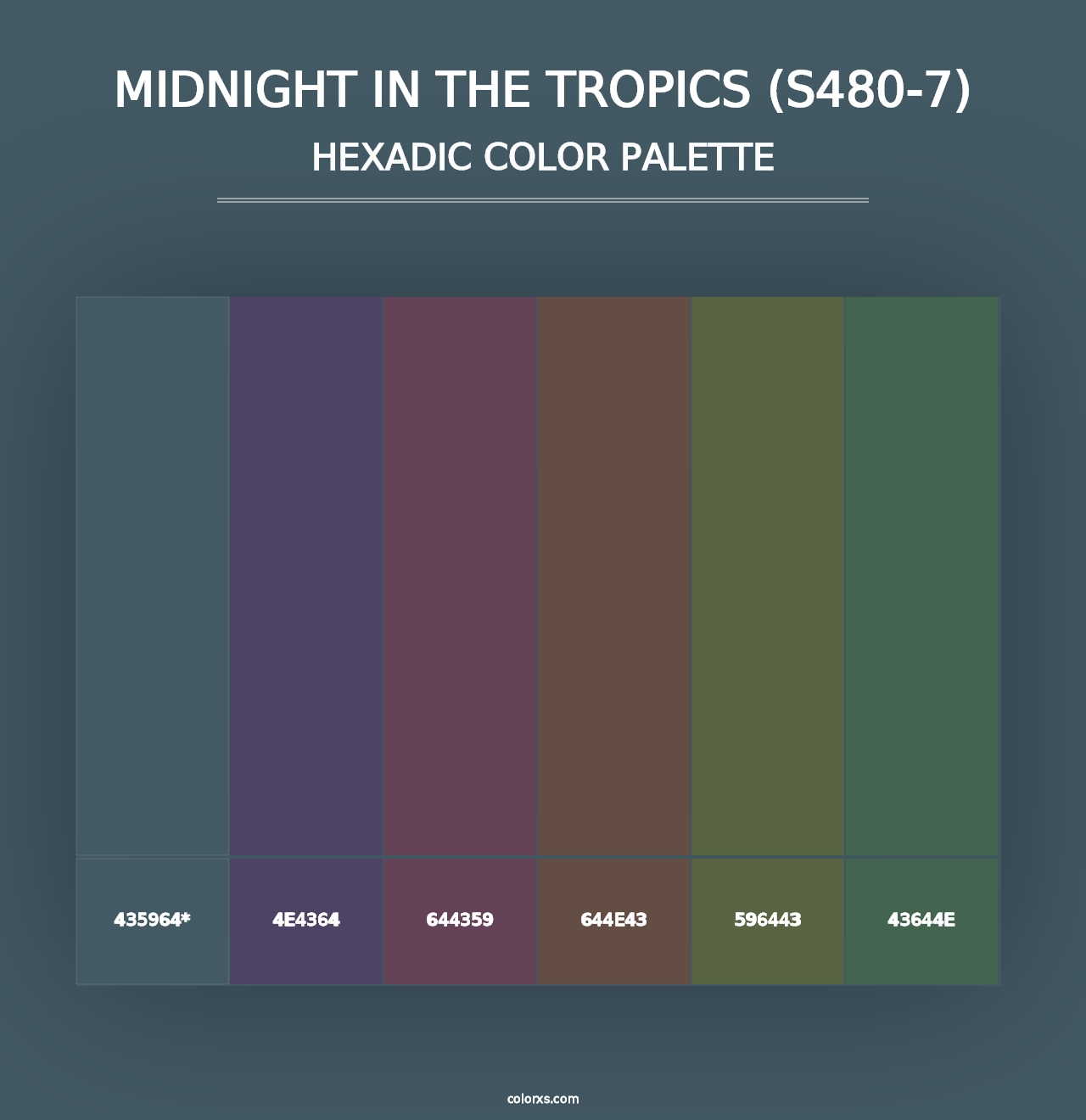 Midnight In The Tropics (S480-7) - Hexadic Color Palette