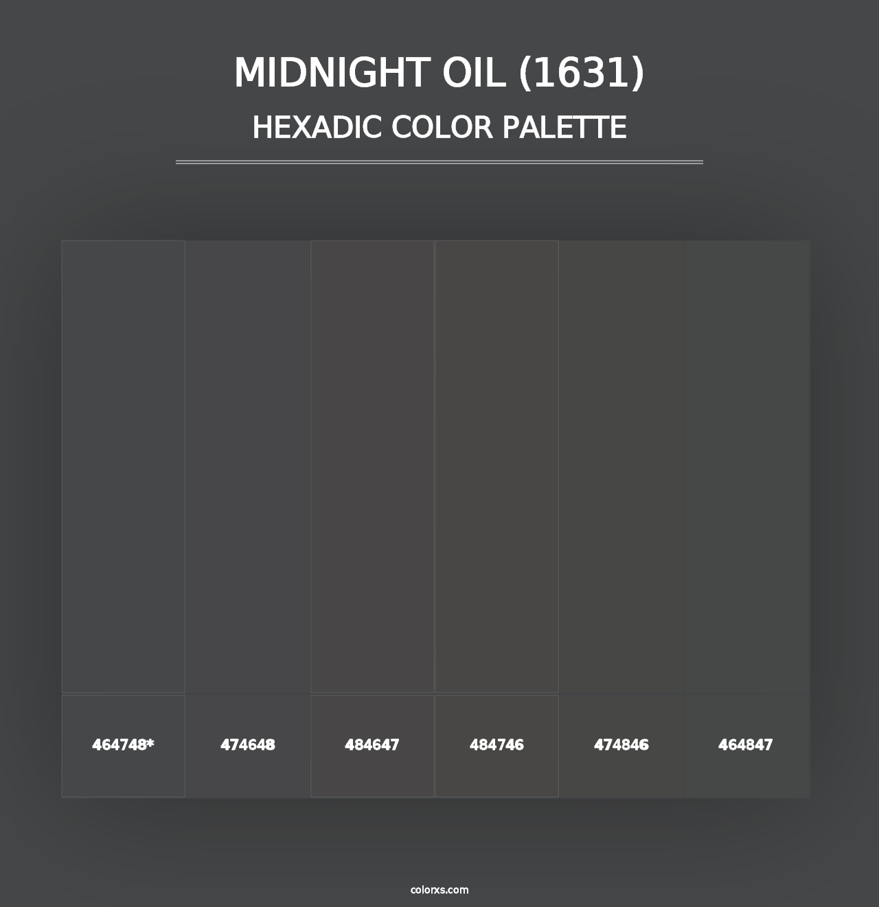 Midnight Oil (1631) - Hexadic Color Palette