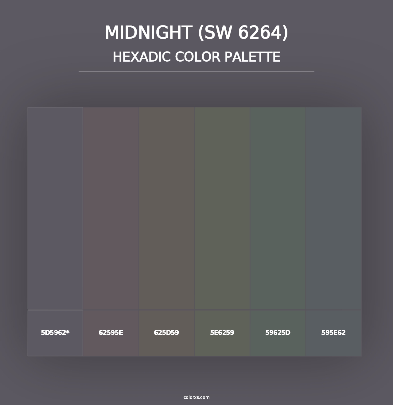 Midnight (SW 6264) - Hexadic Color Palette