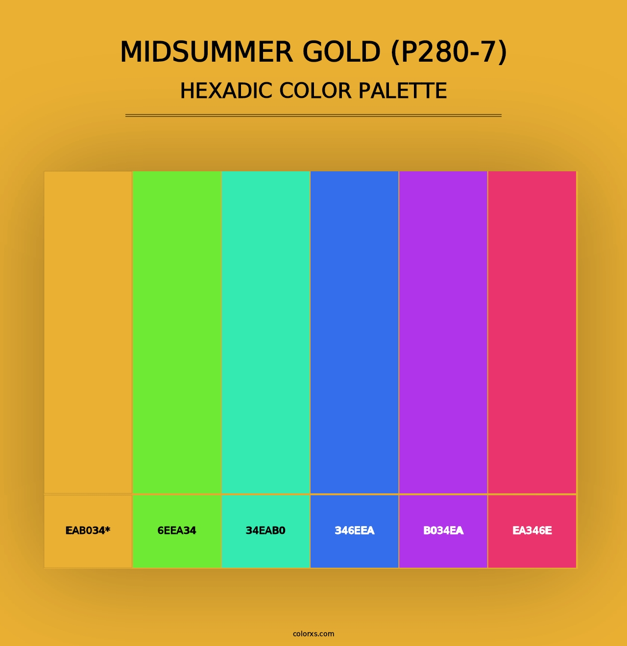 Midsummer Gold (P280-7) - Hexadic Color Palette