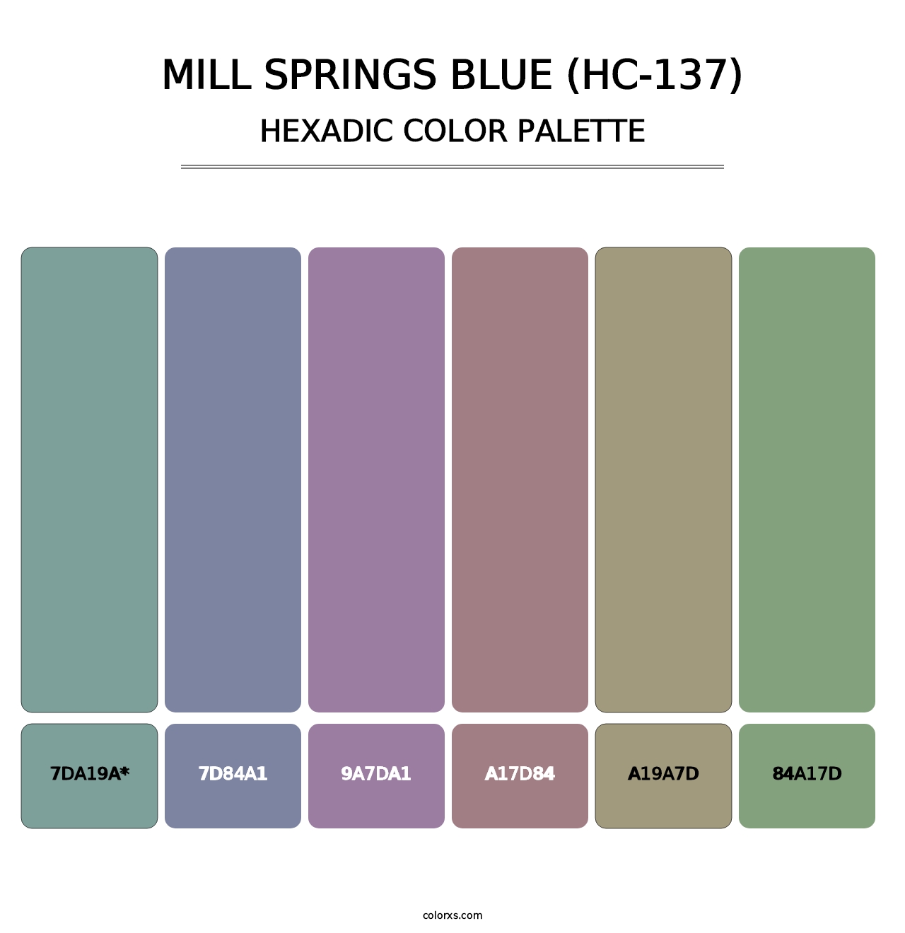 Mill Springs Blue (HC-137) - Hexadic Color Palette