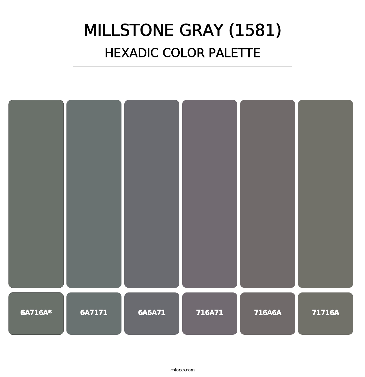 Millstone Gray (1581) - Hexadic Color Palette