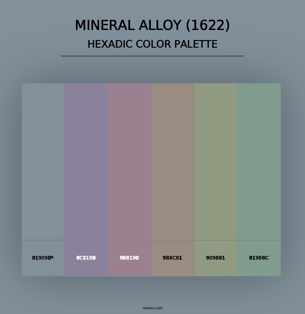 Mineral Alloy (1622) - Hexadic Color Palette