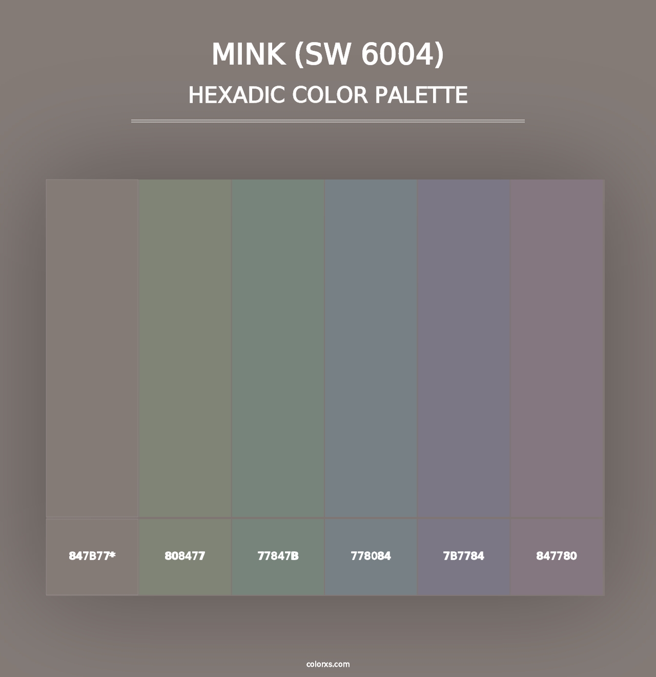 Mink (SW 6004) - Hexadic Color Palette