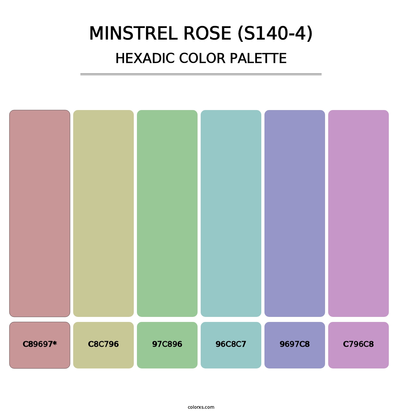 Minstrel Rose (S140-4) - Hexadic Color Palette